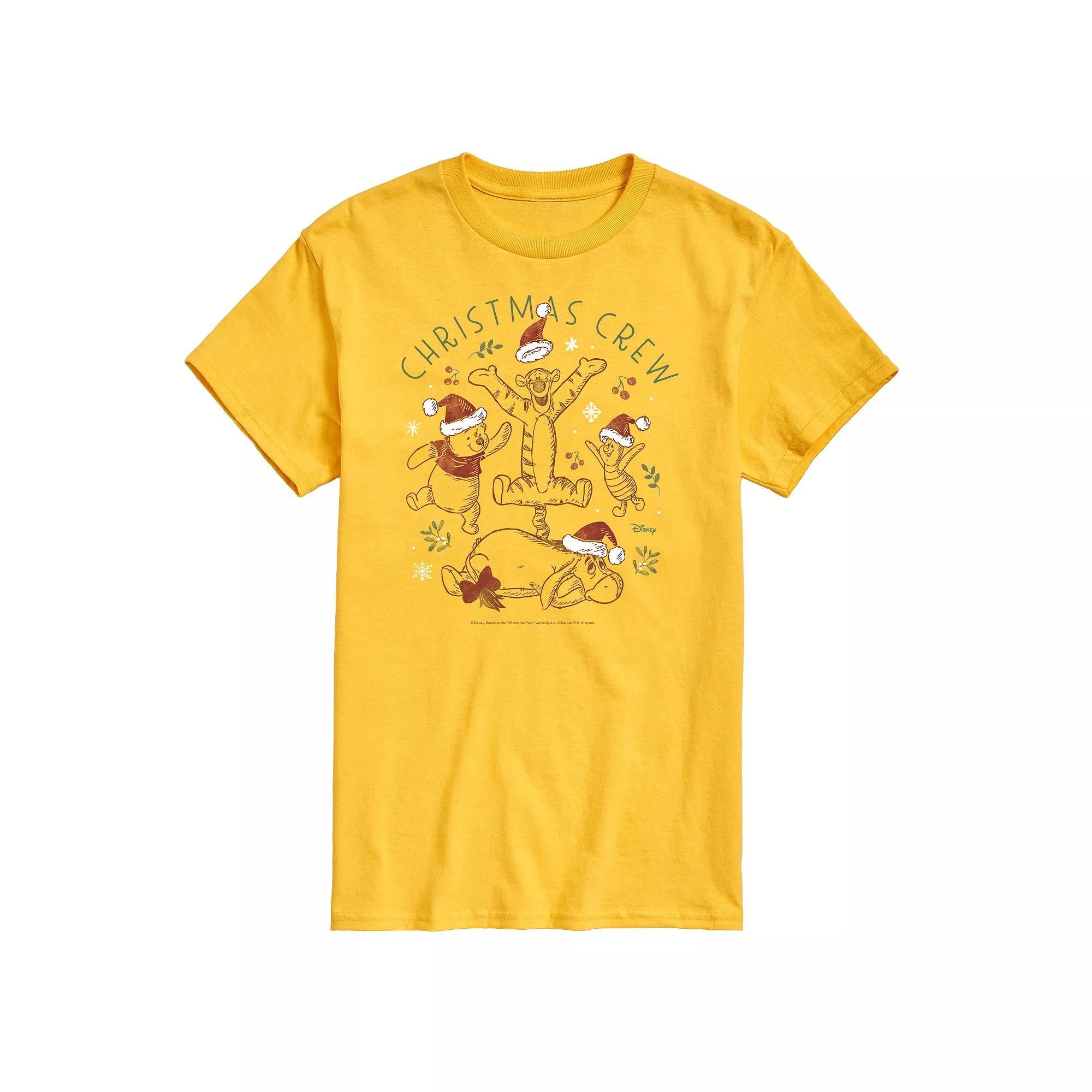 Disney's Winnie The Pooh Men's Christmas Crew Graphic Tee,  Product Image