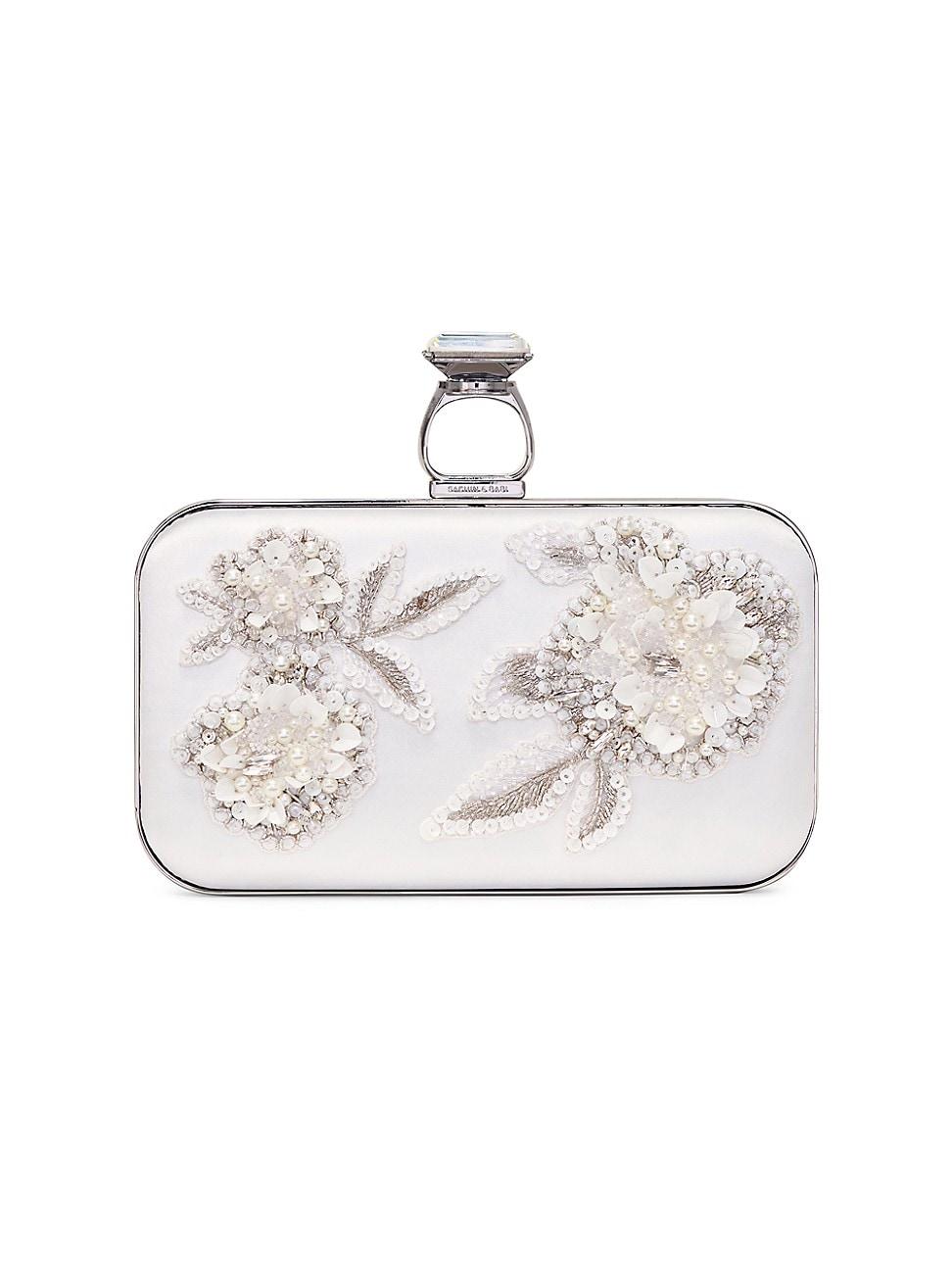 Womens On The Rocks Embellished Satin Clutch Product Image