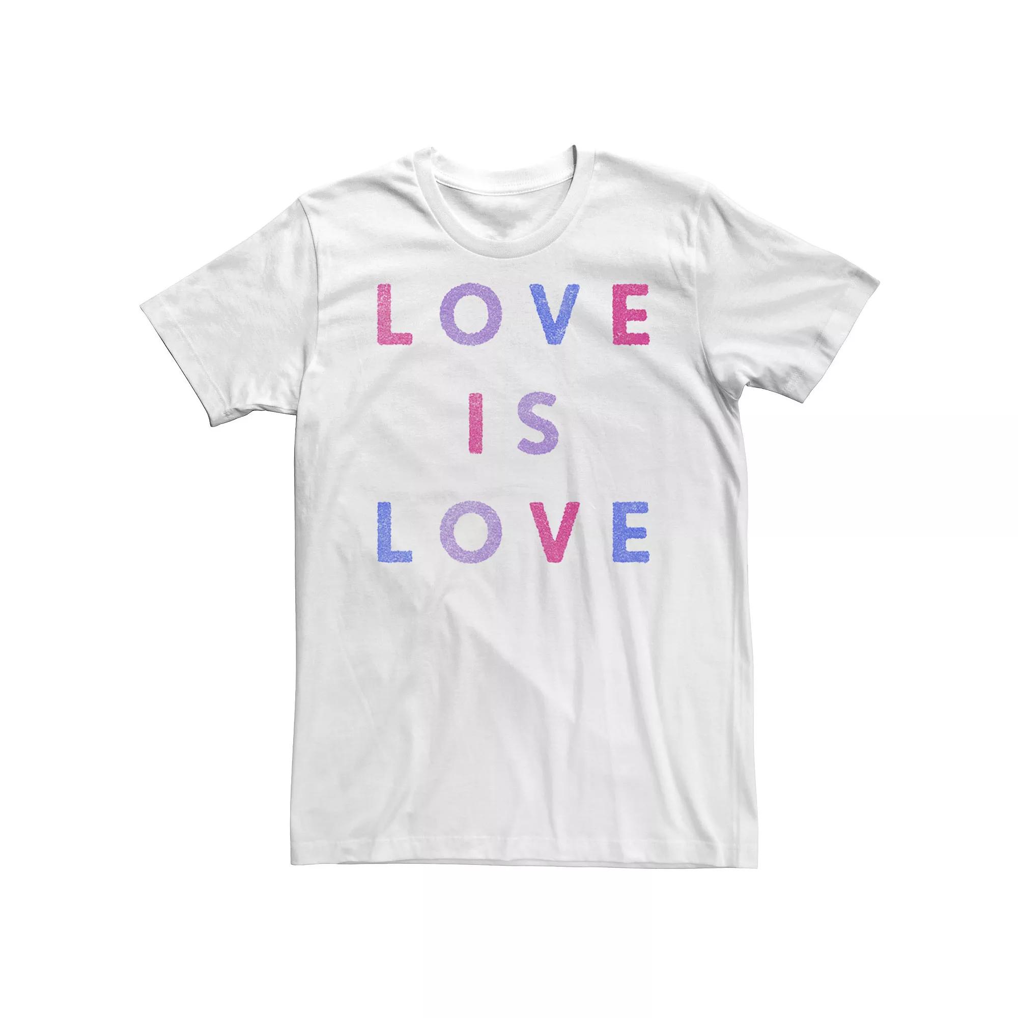 Big & Tall Trendy "Love Is Love" Tee, Men's,  Product Image