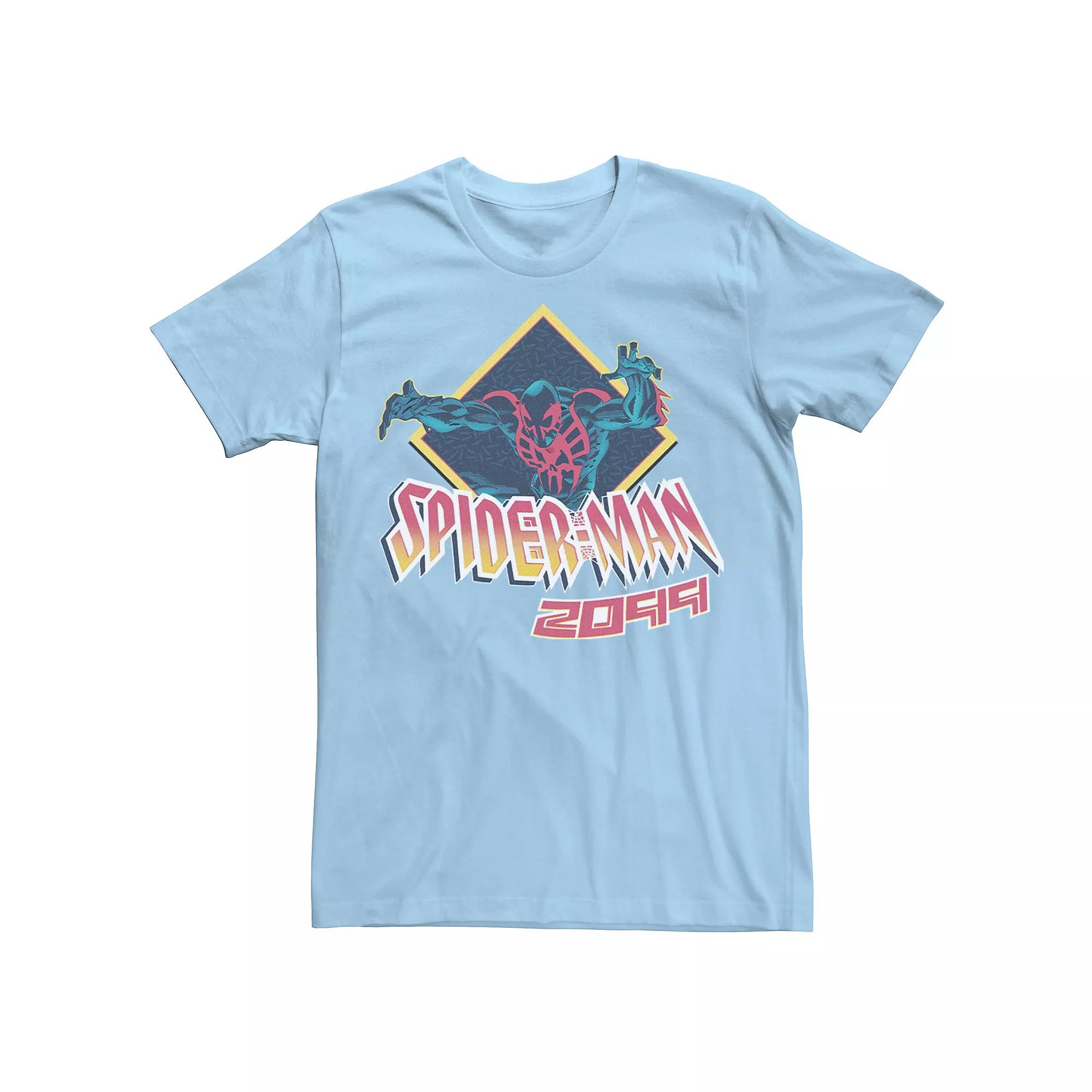 Men's Marvel Spider-Man 2099 Action Portrait Logo Graphic Tee, Size: Large, Light Blue Product Image