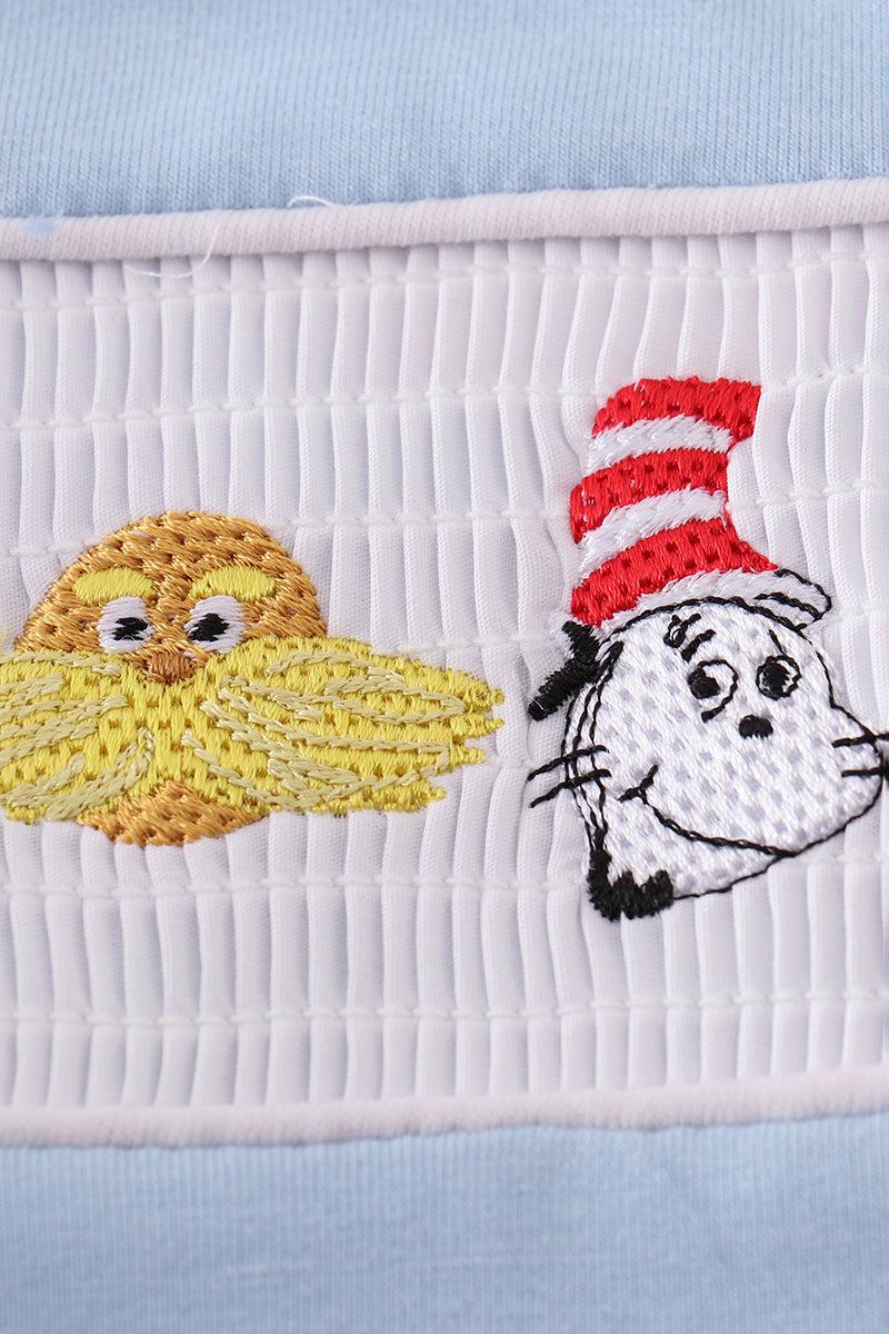 Blue deer applique top Product Image