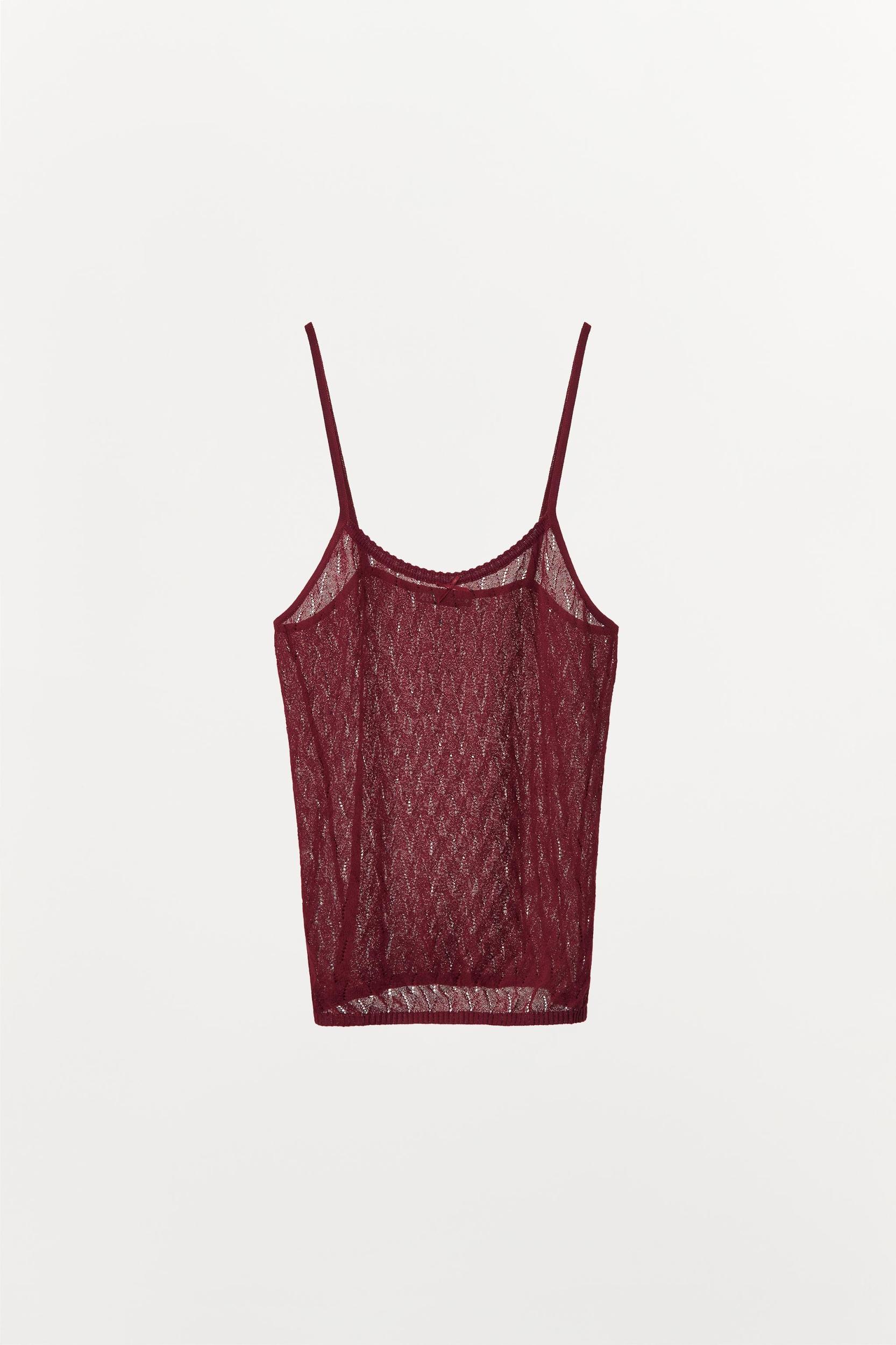 POINTELLE KNIT STRAPPY TOP Product Image