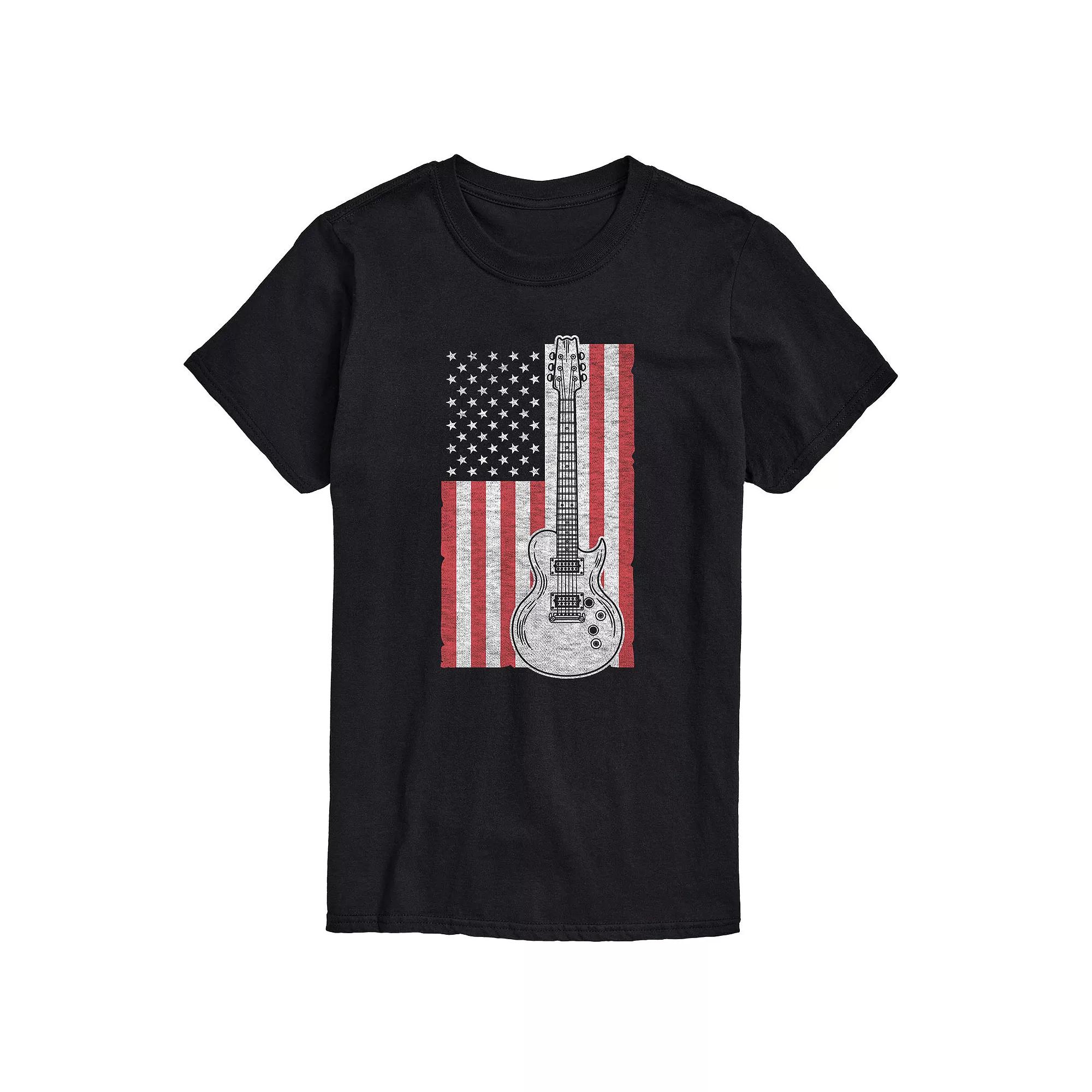 Men's USA Flag Guitar Graphic Tee,  Product Image