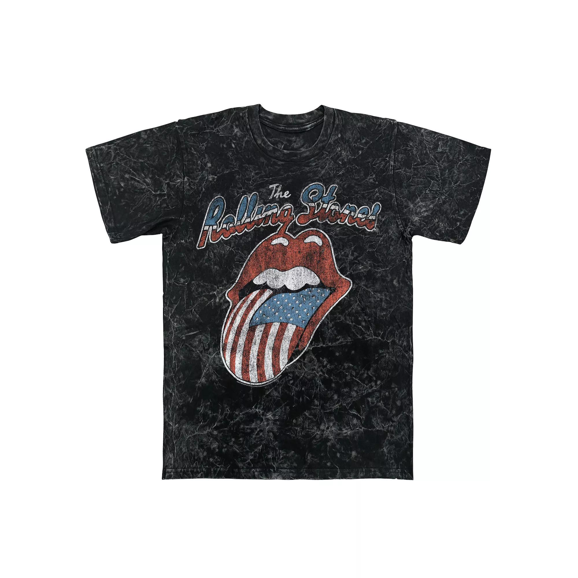 Men's Rolling Stones Tongue USA Vintage Mineral Wash Graphic Tee,  Product Image