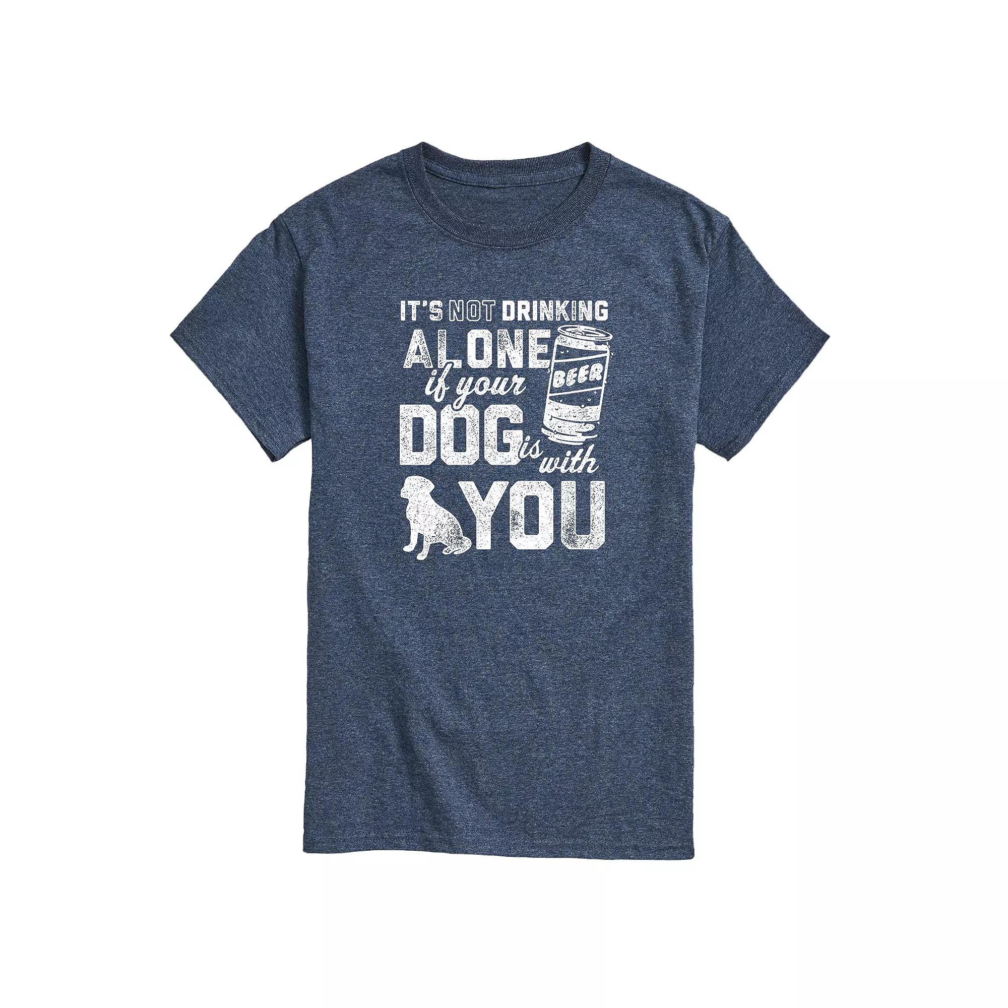 Men's Drinking Alone Dog Graphic Tee,  Product Image