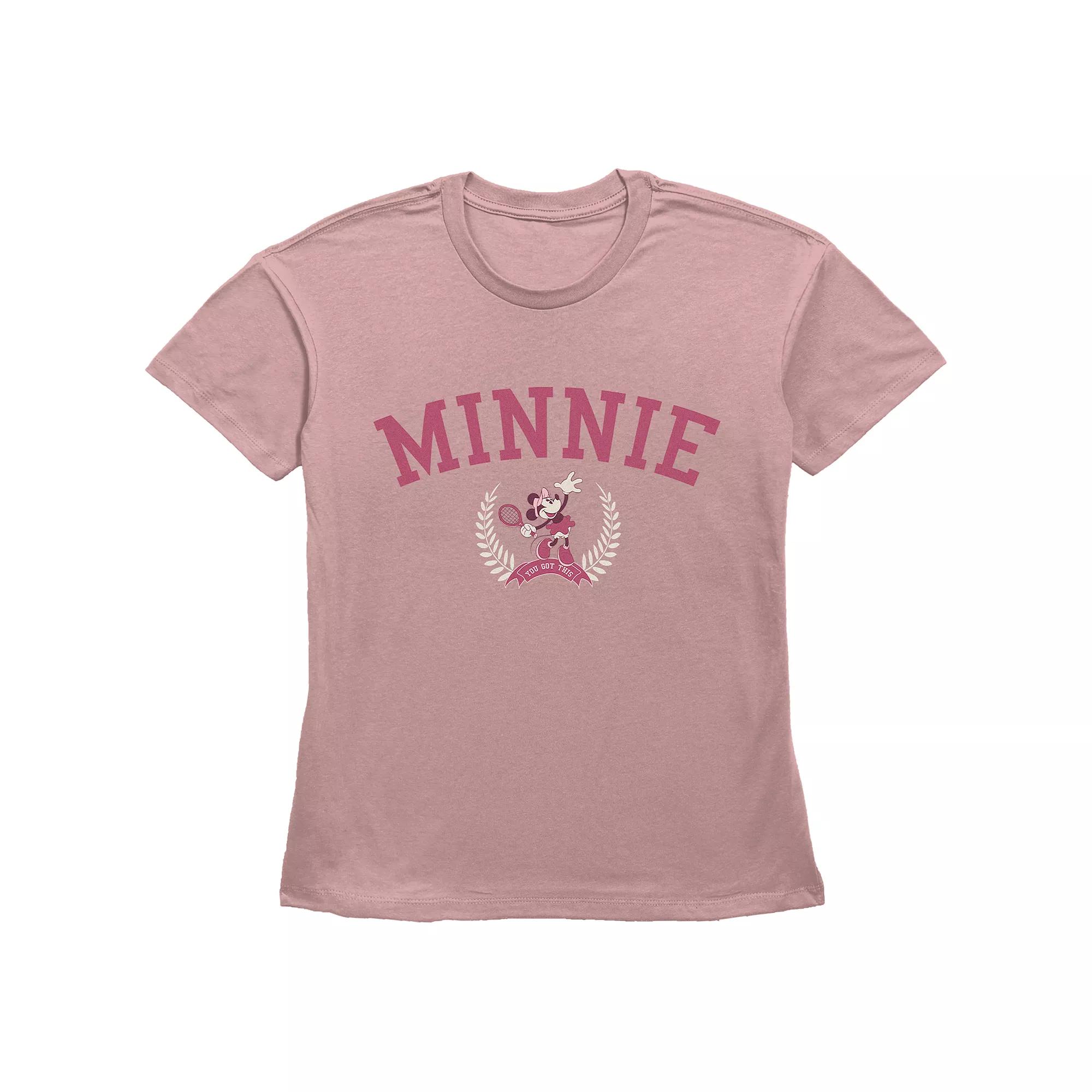 Disney's Minnie Mouse Tennis Player Basic Fit Women's Graphic Tee, Girl's, Size: Small, Desert Pink Product Image