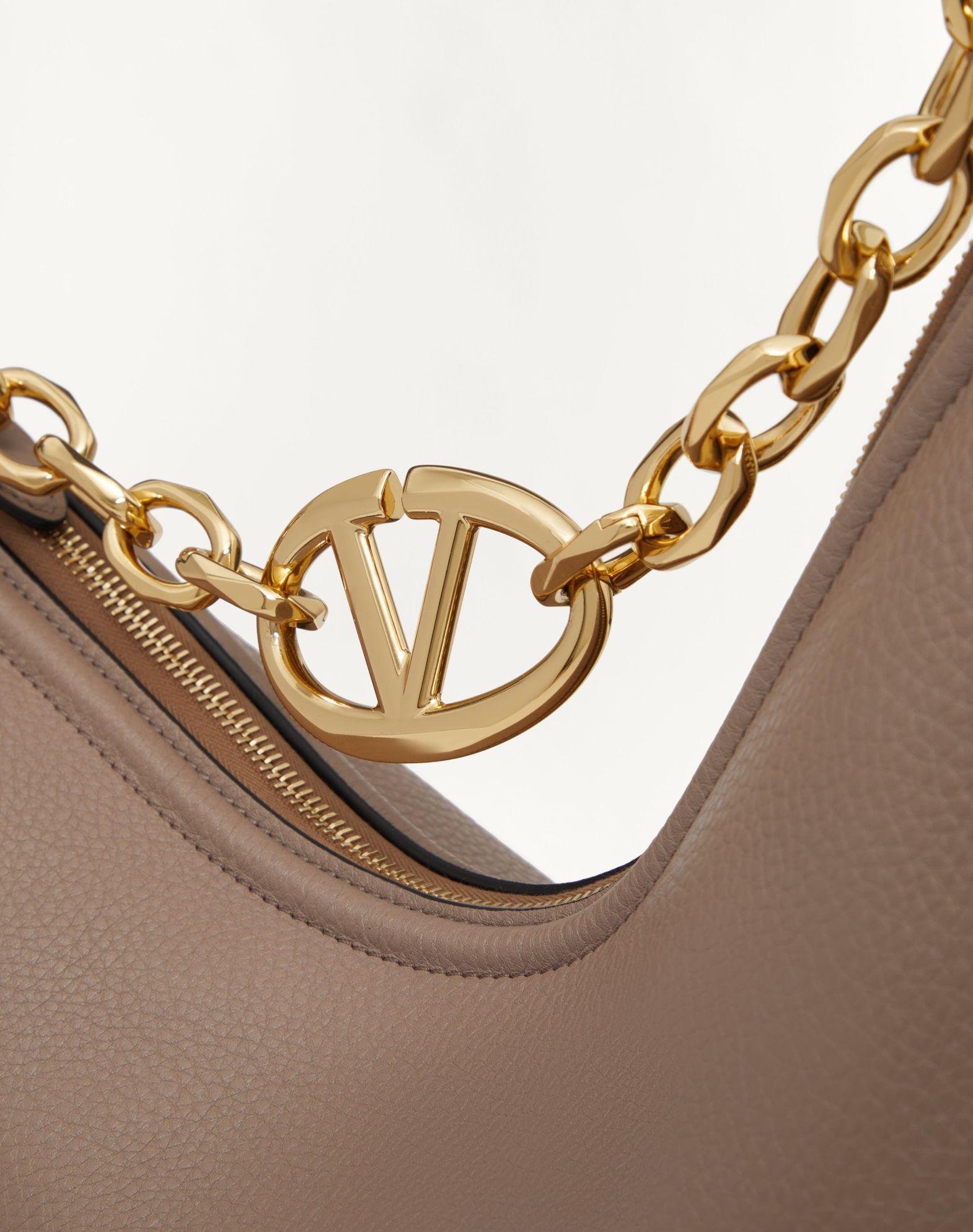 Vlogo Moon Medium Grainy Calfskin Hobo Bag With Chain Product Image