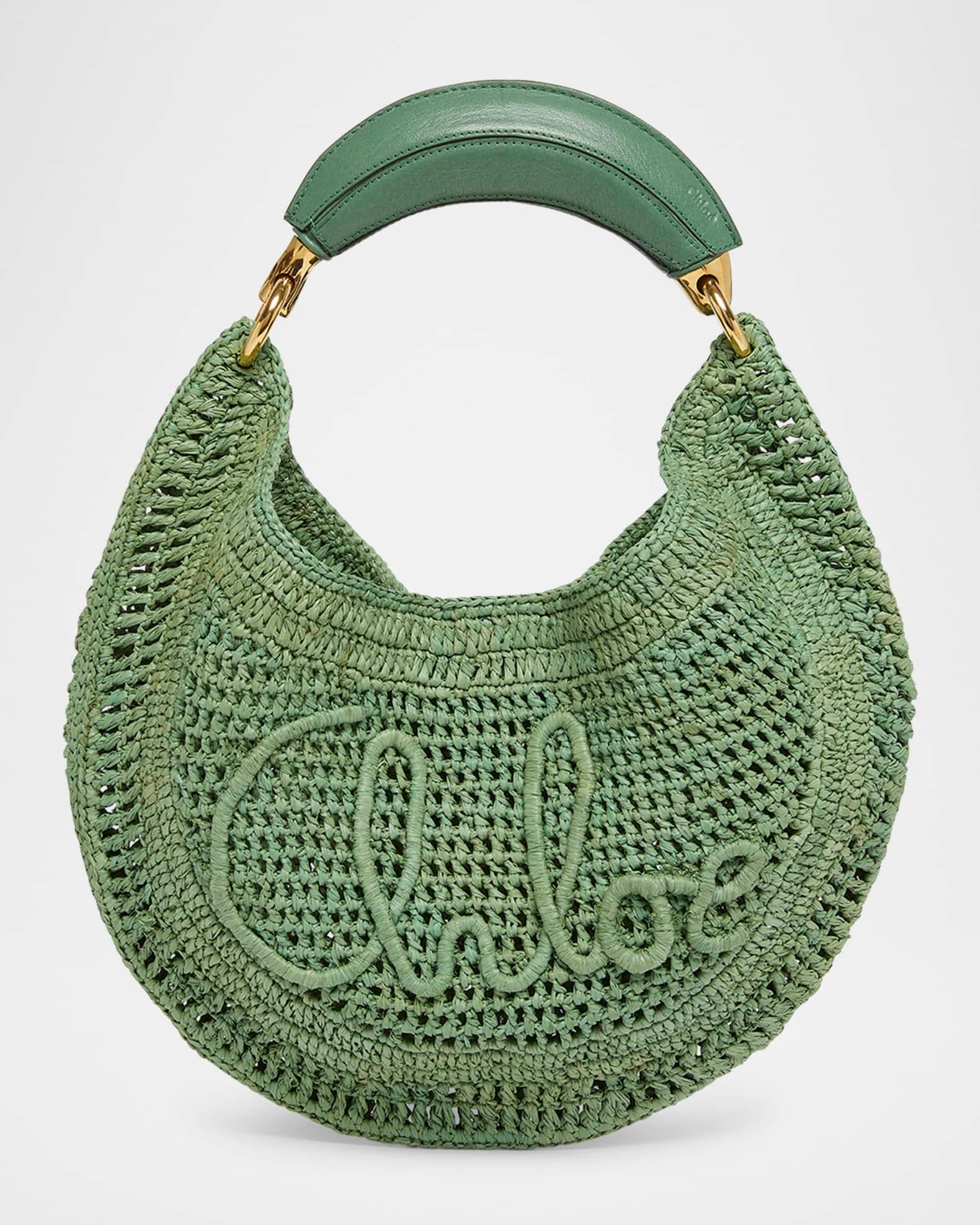 Summer Banana Top-Handle Bag in Crochet Fabric  Product Image
