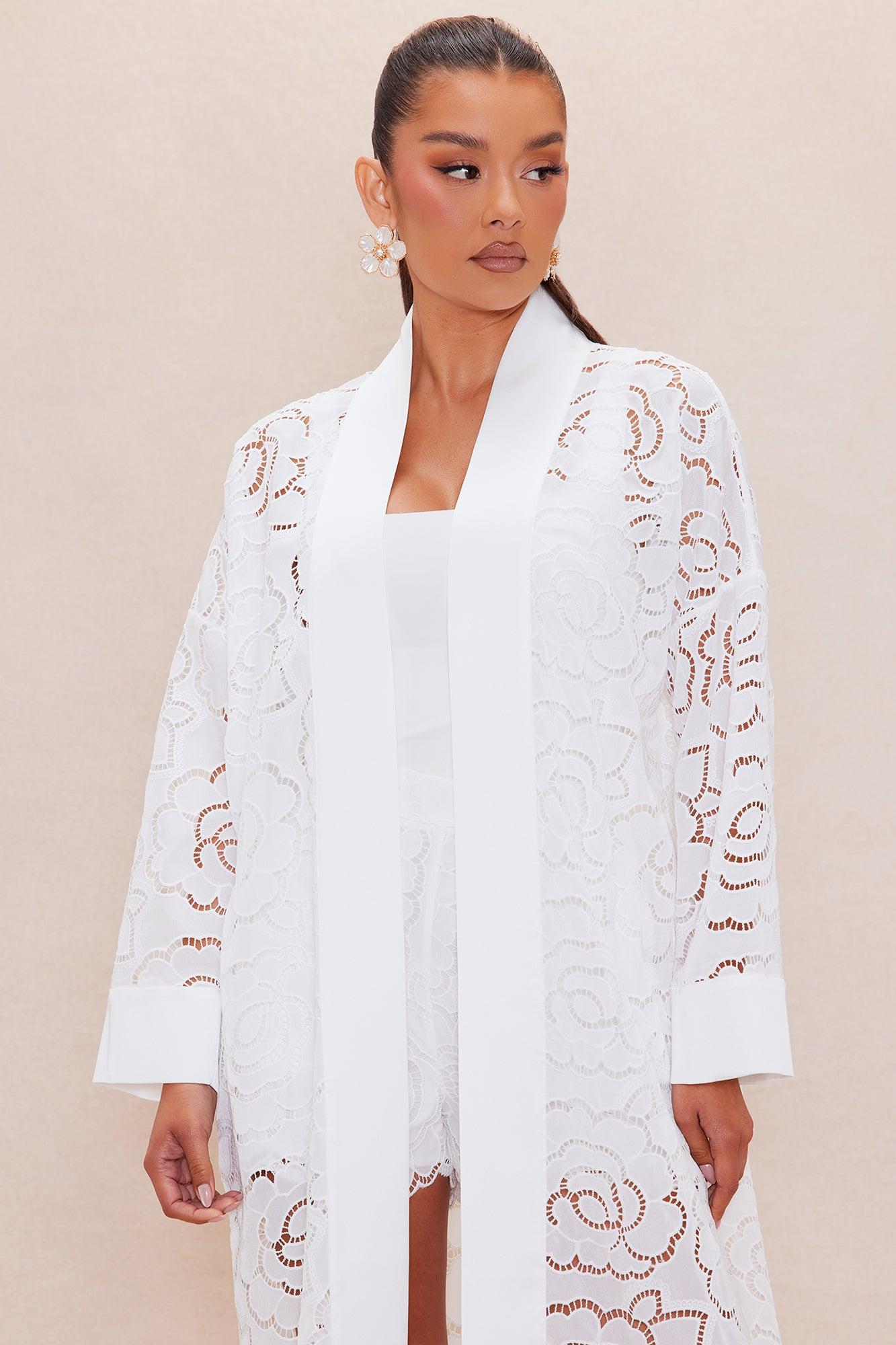 Carolina Embroidered Kimono  - White Female Product Image