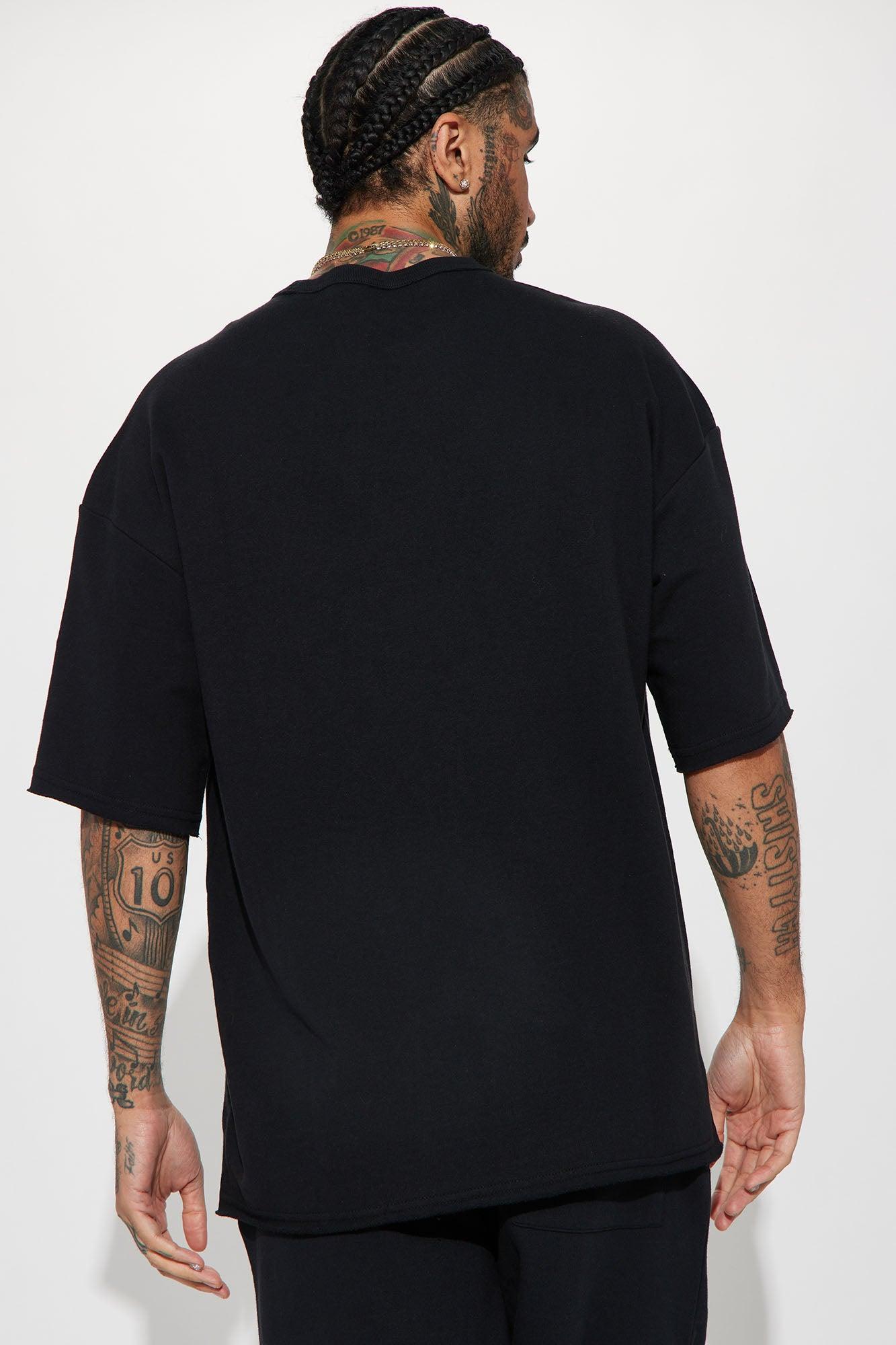 I Like How It Looks Oversized Terry Short Sleeve Tee - Black Product Image