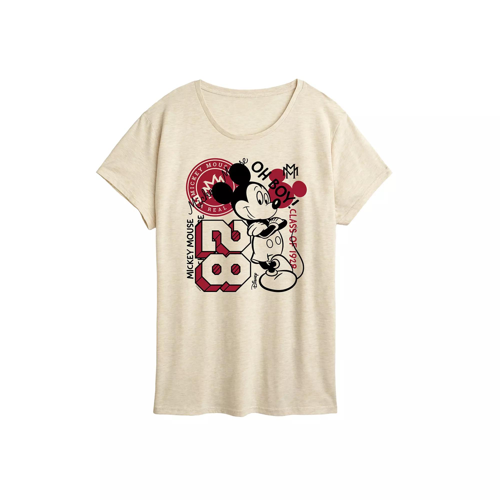 Disney's Mickey Mouse Women's Collegiate Collage Graphic Tee,  Product Image