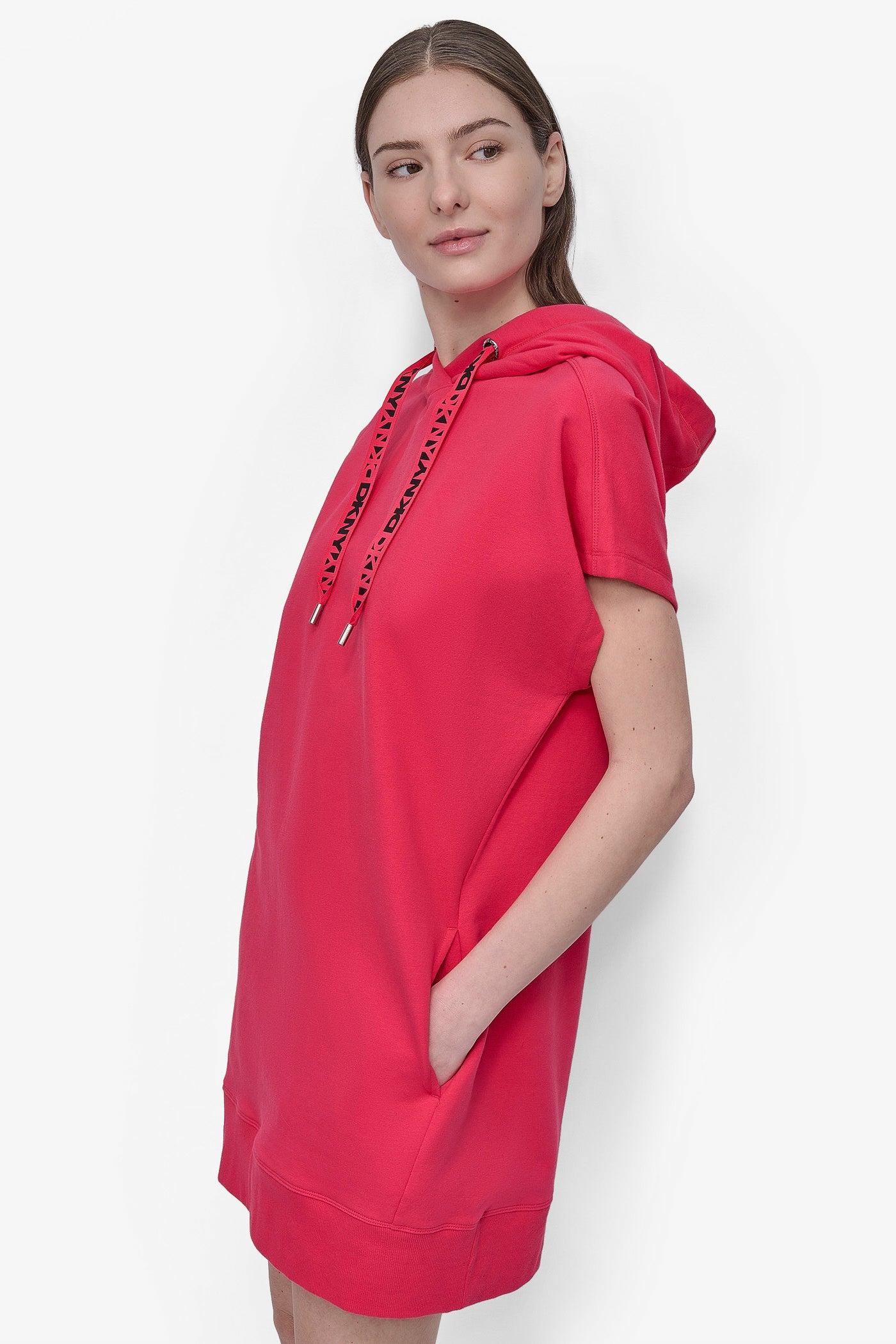 LOGO DRAWSTRING MINI HOODIE DRESS Product Image