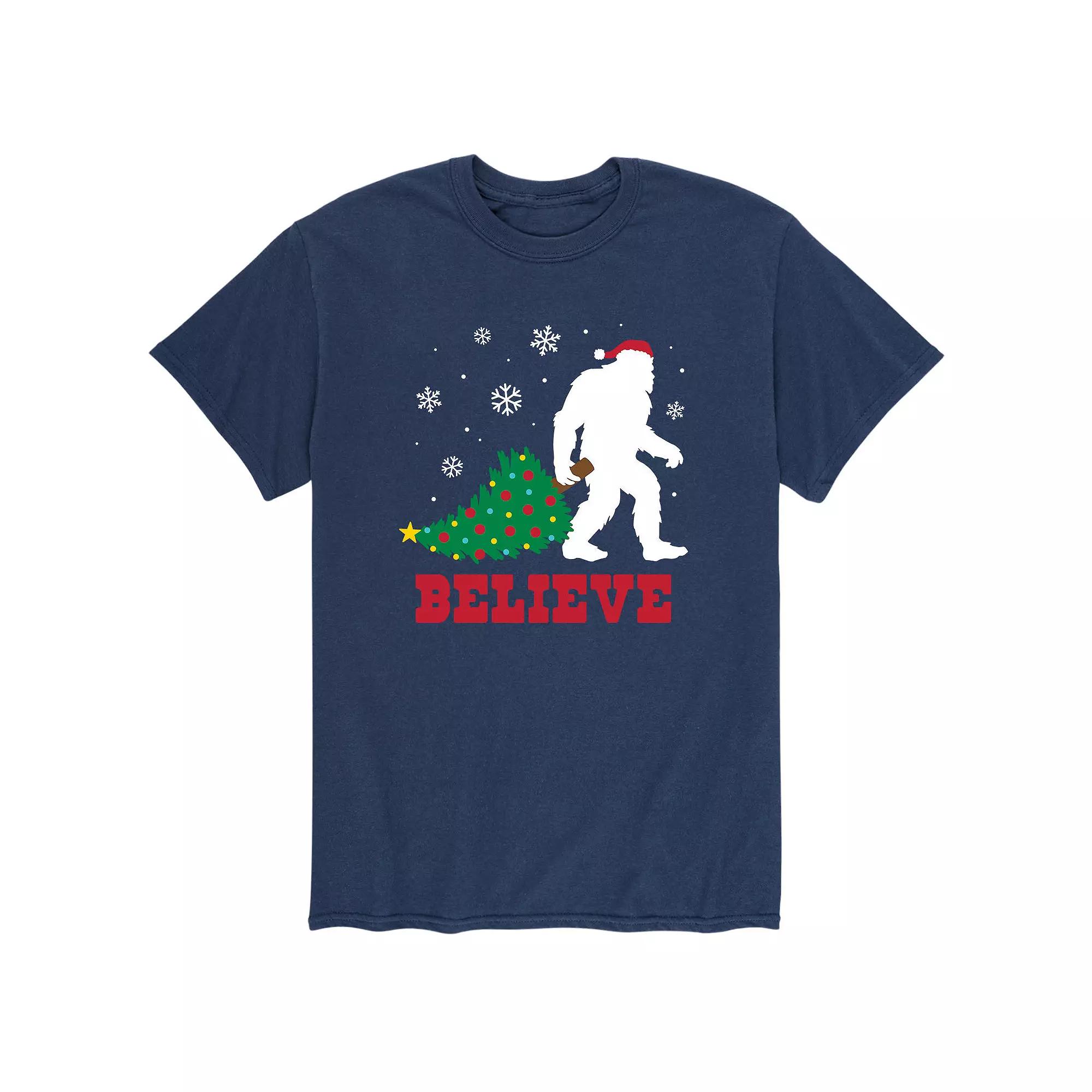 Men's Sasquatch Believe Christmas Tee,  Product Image