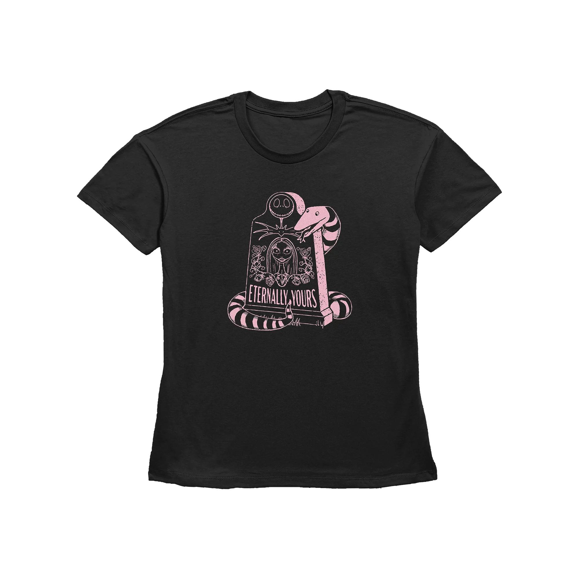 Disney's The Nightmare Before Christmas Jack Skellington And Sally Eternally Yours Gravestone Women's Graphic Tee,  Product Image
