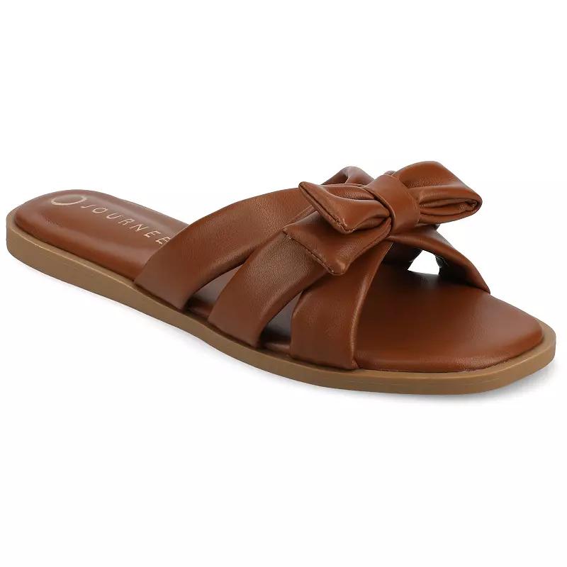 Journee Prylin Slip-On Bow Women's Flat Sandals,  Product Image