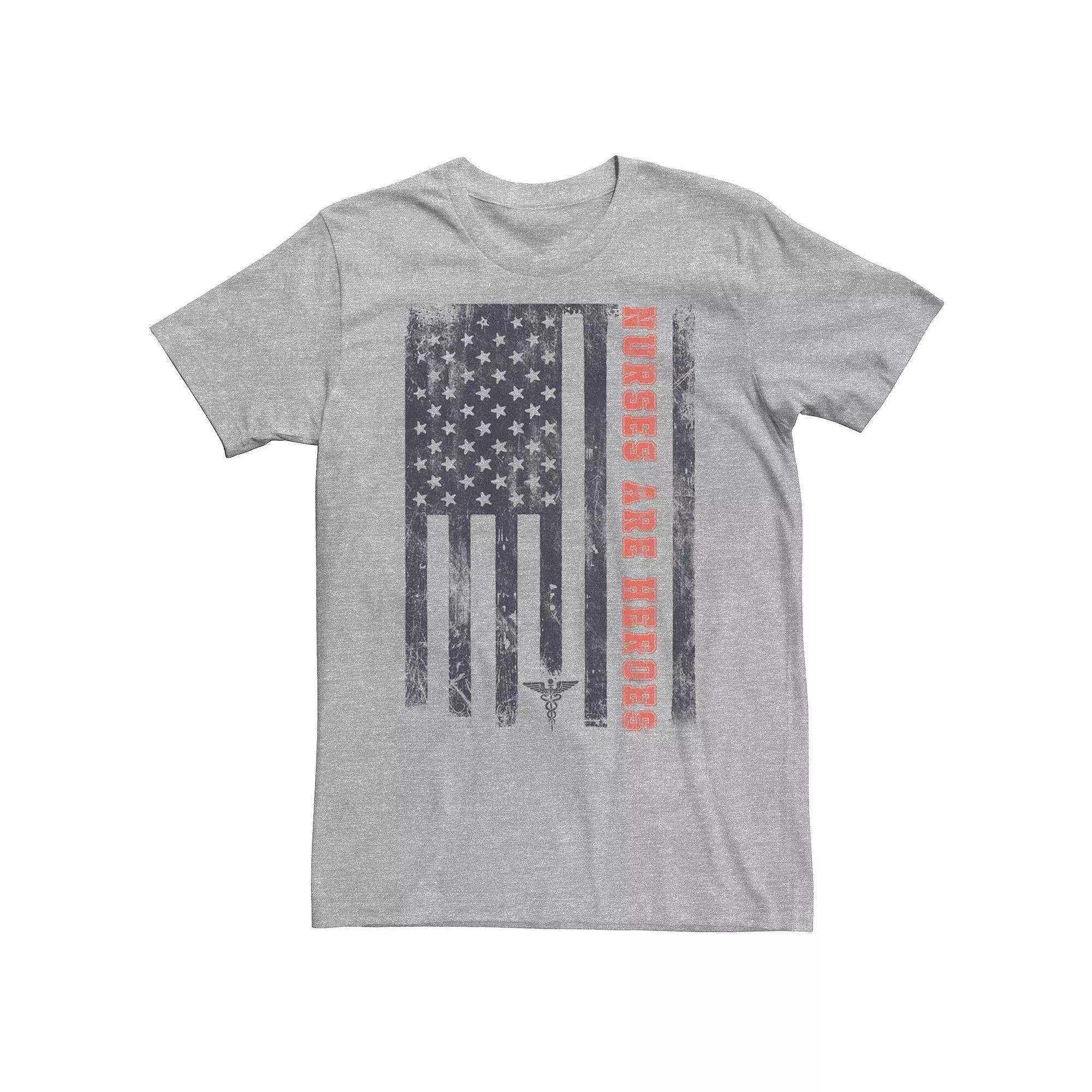 Big & Tall "Nurses Are Heroes" Flag Americana Tee, Men's,  Product Image