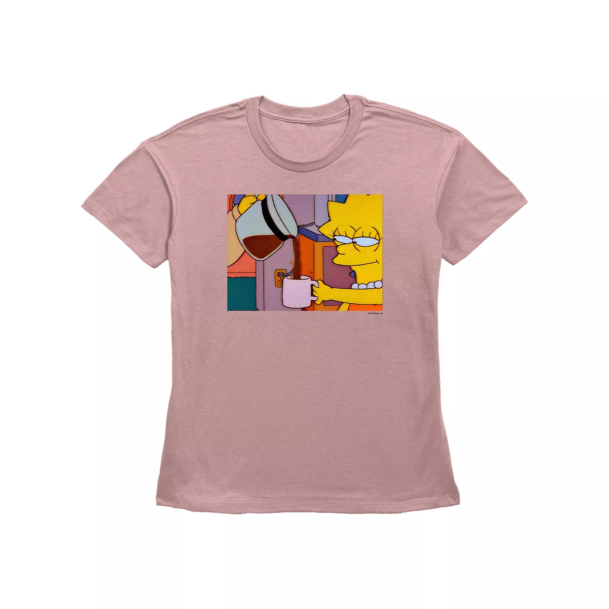 Women's The Simpsons Lisa Getting Coffee Basic Fit Graphic Tee, Girl's,  Product Image