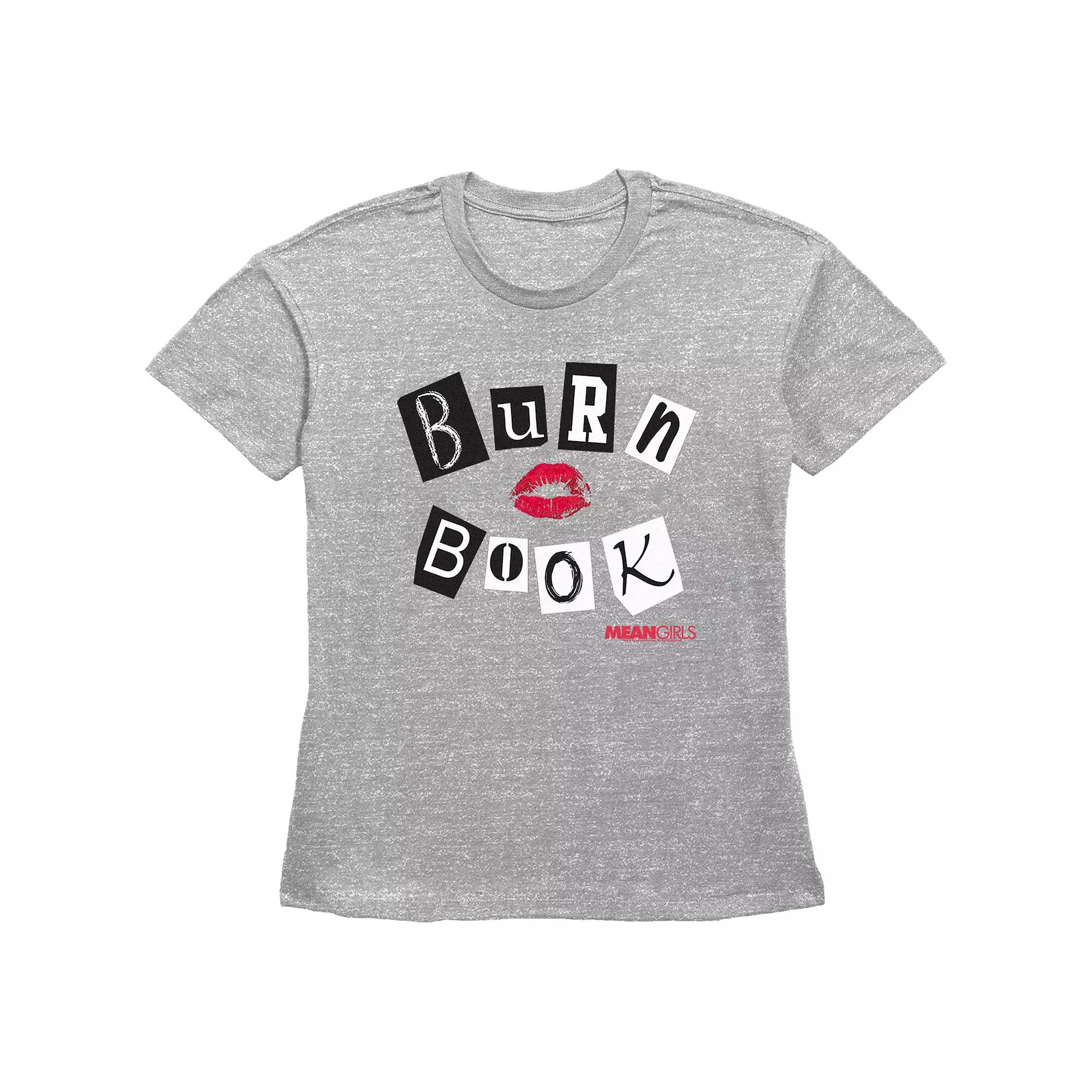 Women's Mean Girls Burn Book Cover Basic Fit Graphic Tee, Girl's,  Product Image
