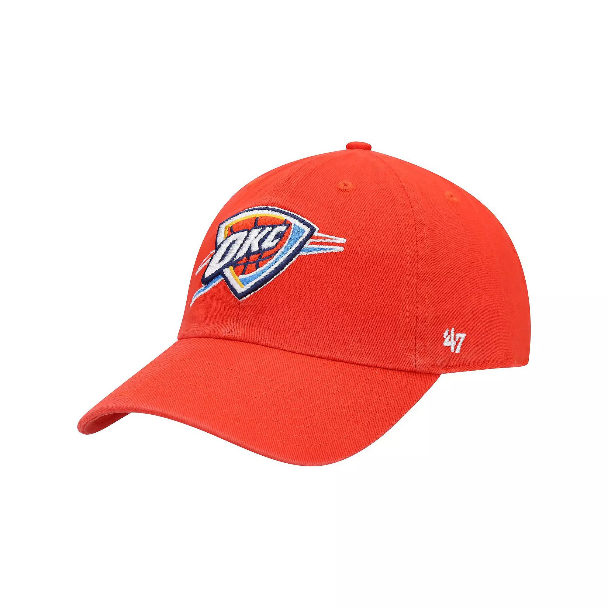 Men's '47 Orange Oklahoma City Thunder Team Clean Up Adjustable Hat Product Image