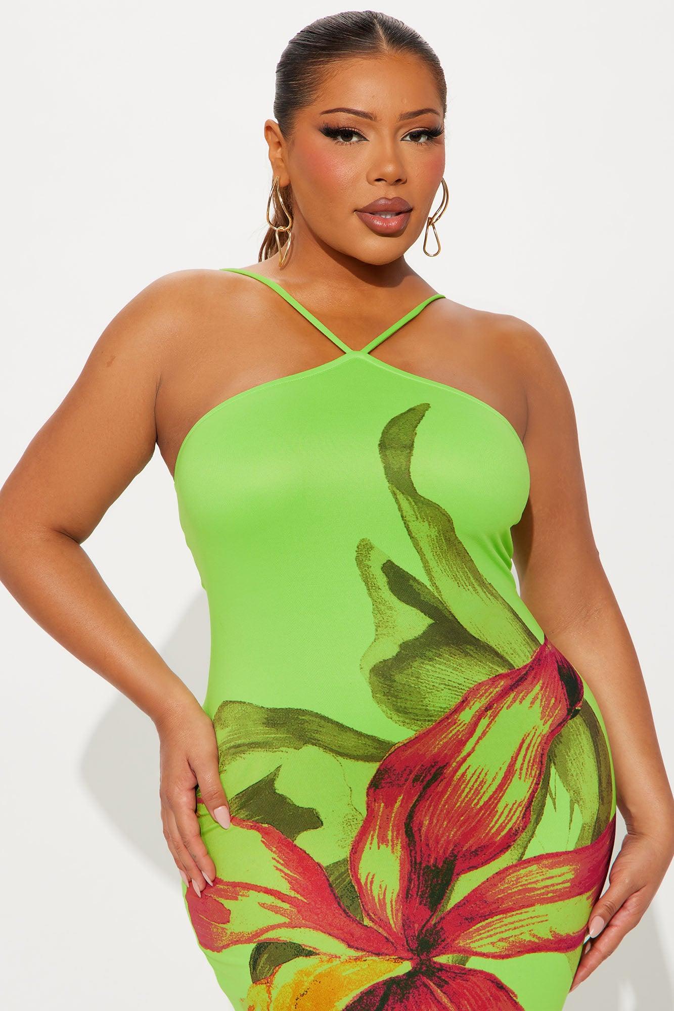 Skyfall Maxi Dress - Lime Female Product Image