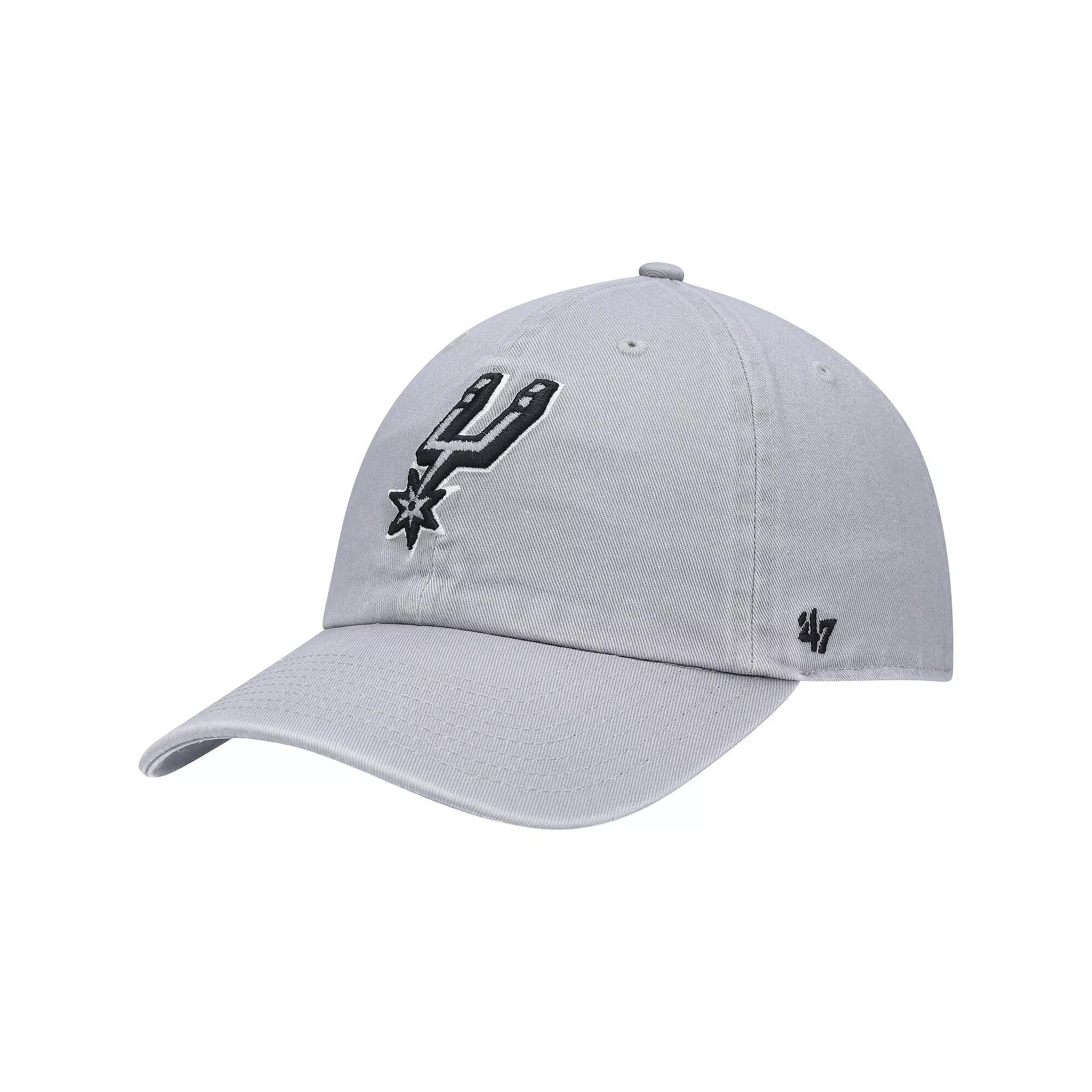Men's '47 Gray San Antonio Spurs Team Clean Up Adjustable Hat, Grey Product Image