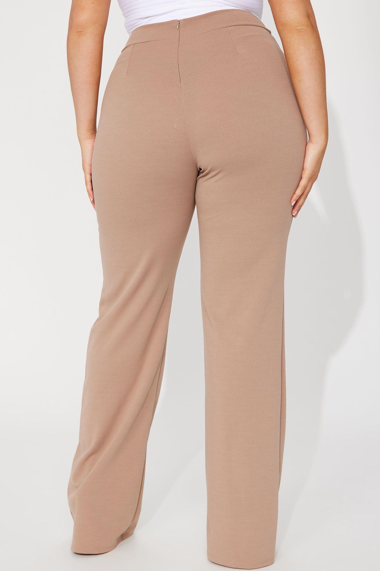 Tall Call It Even Wide Leg Dress Pants - Taupe Product Image