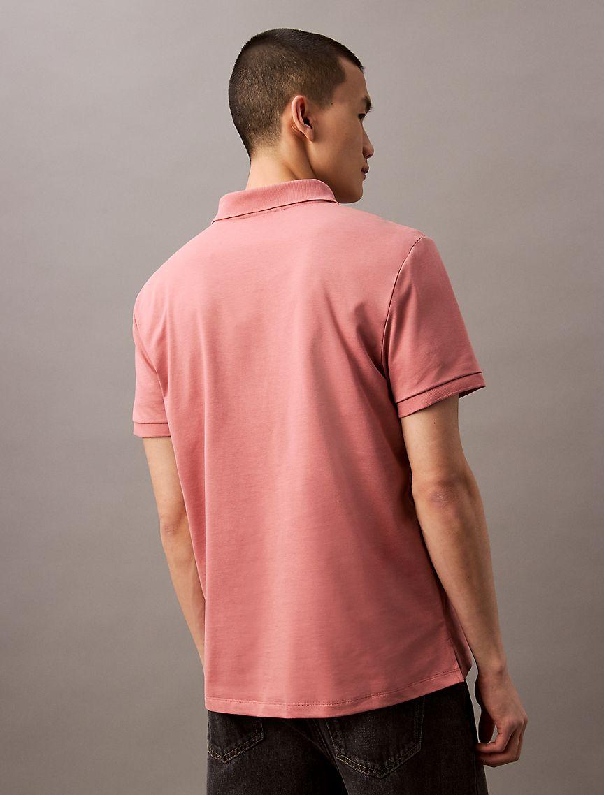 Smooth Cotton Blend Monogram Logo Polo Shirt Product Image