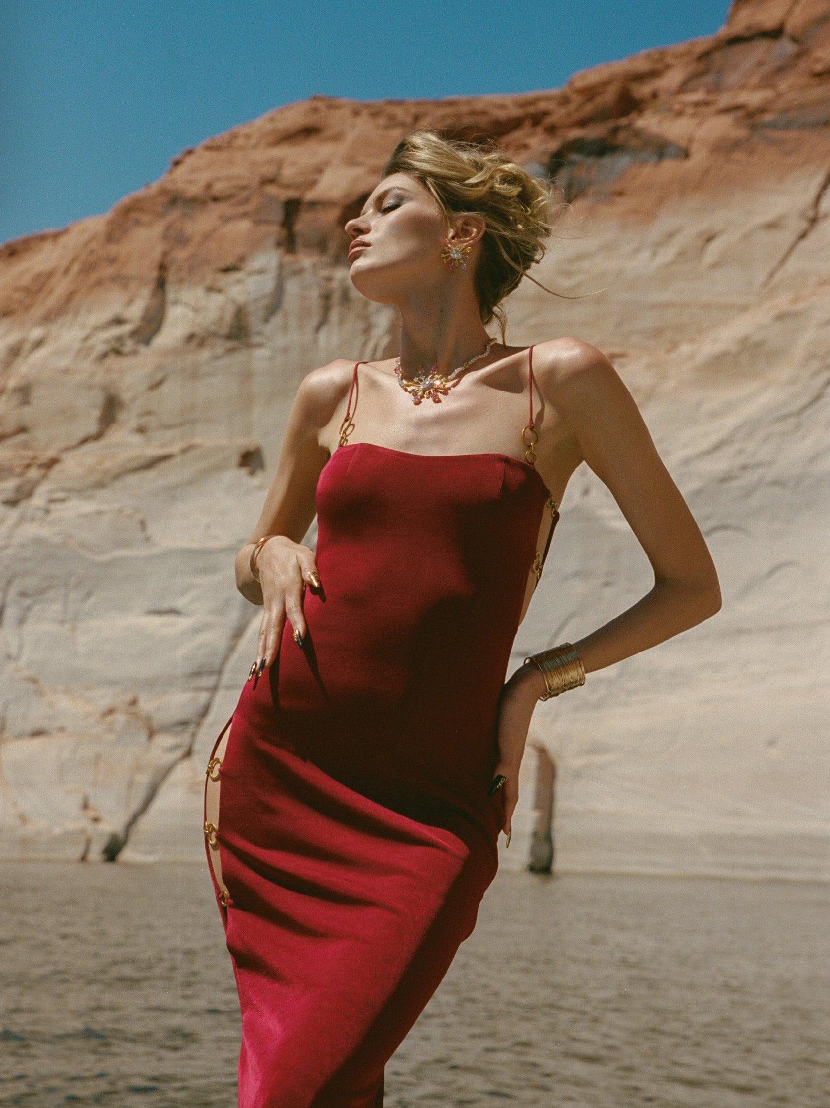 Adeline Dress (Red) Product Image