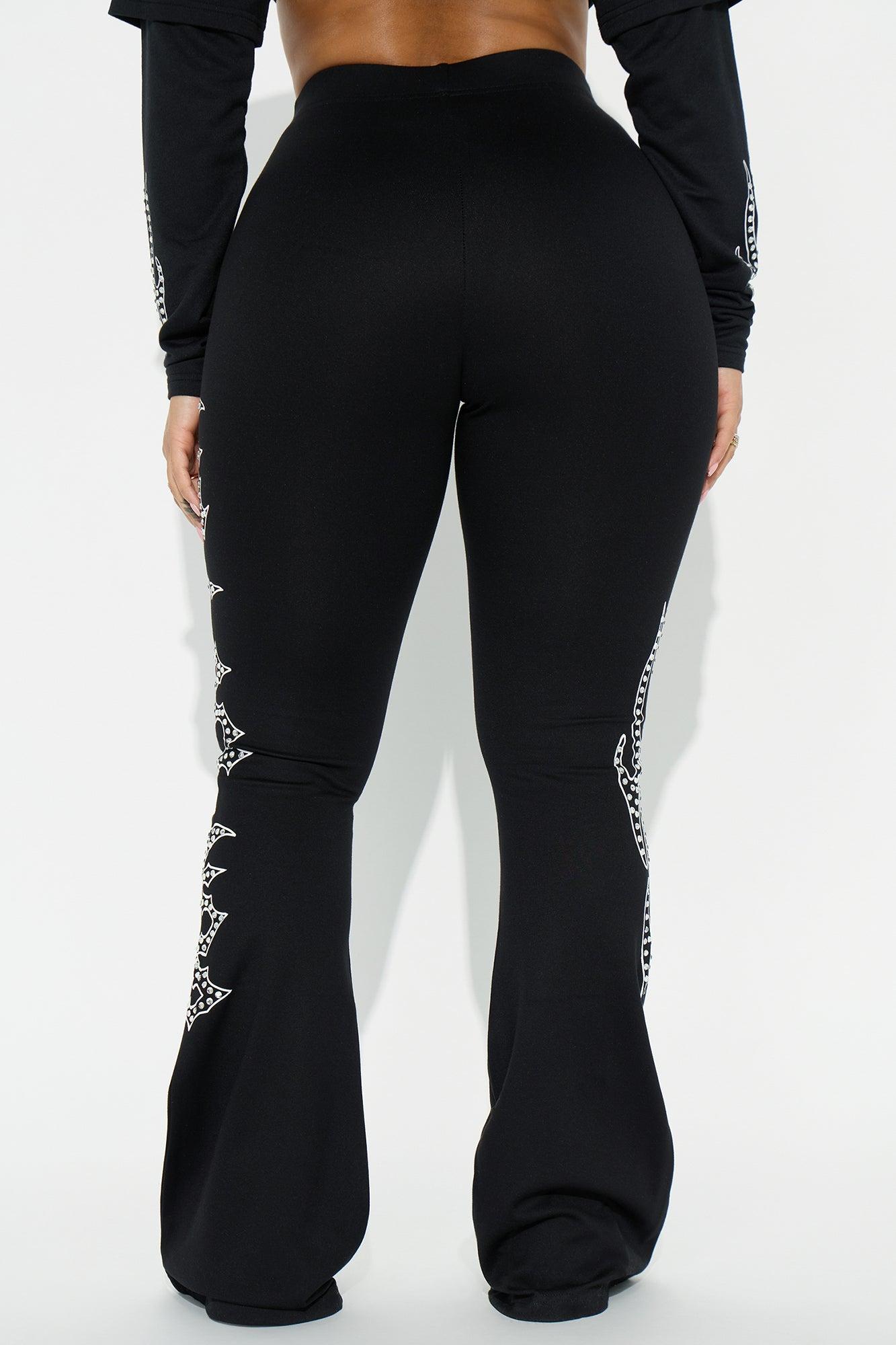 Von Dutch Fire Racer Rhinestone Flared Pant - Black Product Image