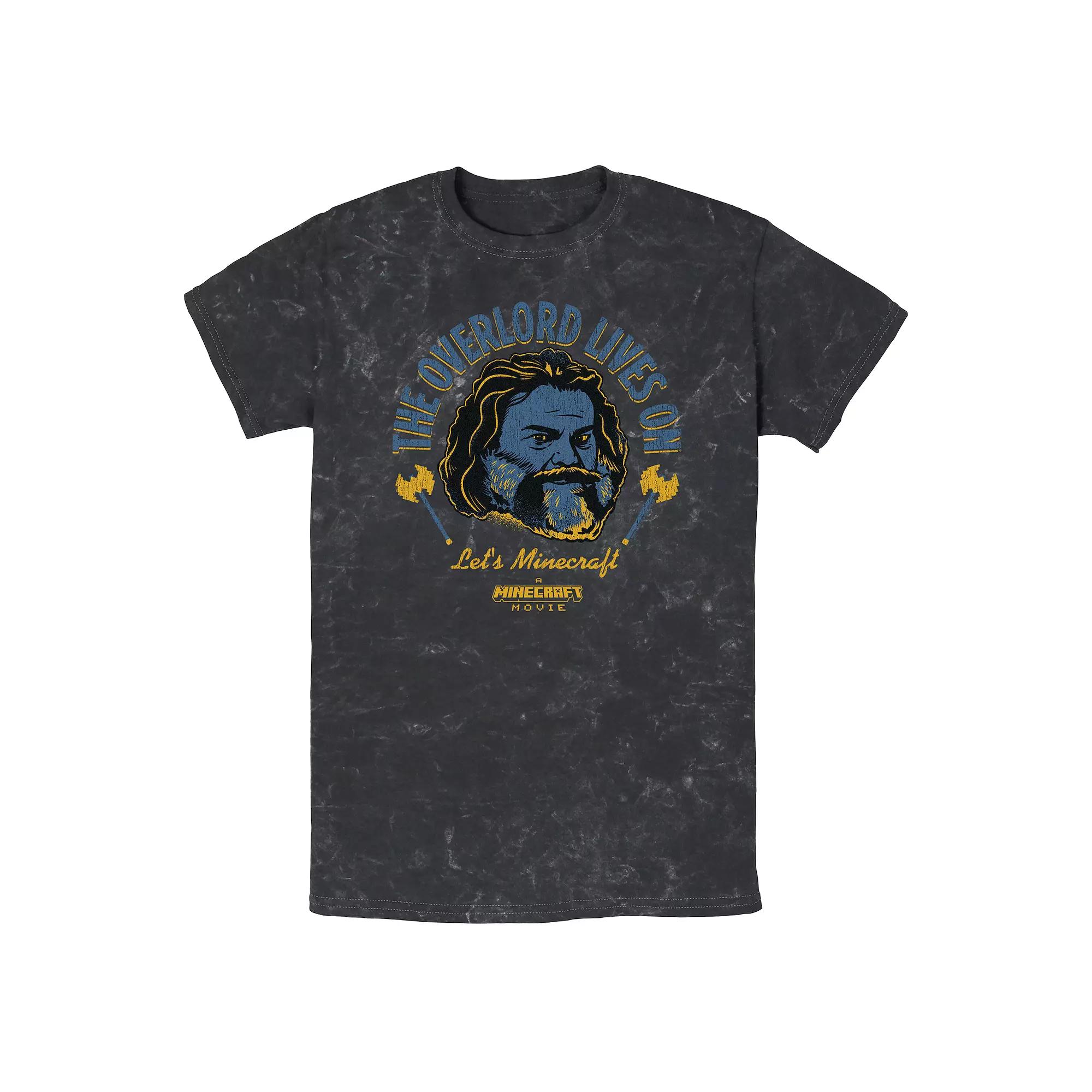 Men's Minecraft Movie The Overlord Lives On Mineral Wash Graphic Tee,  Product Image