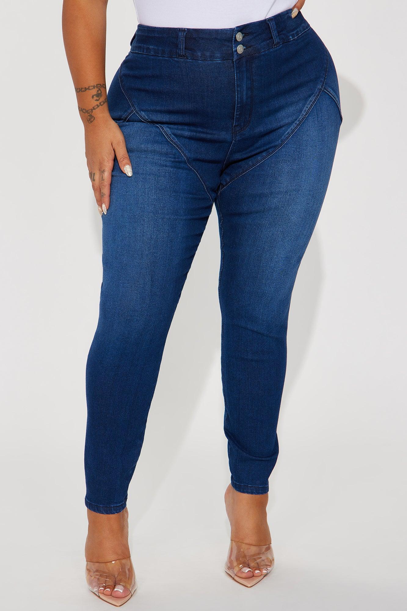 Booty So Good Moto Stretch Skinny Jeans - Dark Wash Product Image