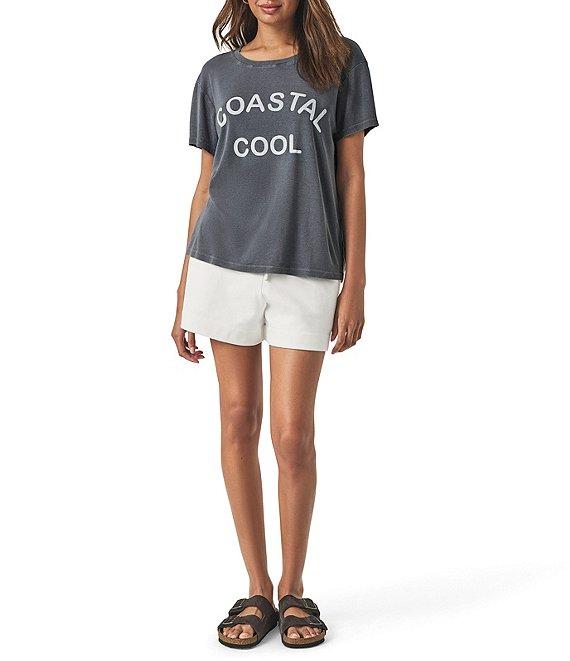 Splendid #double;Coastal Cool#double; Graphic Knit Crew Neck Short Sleeve Boxy Tee Product Image