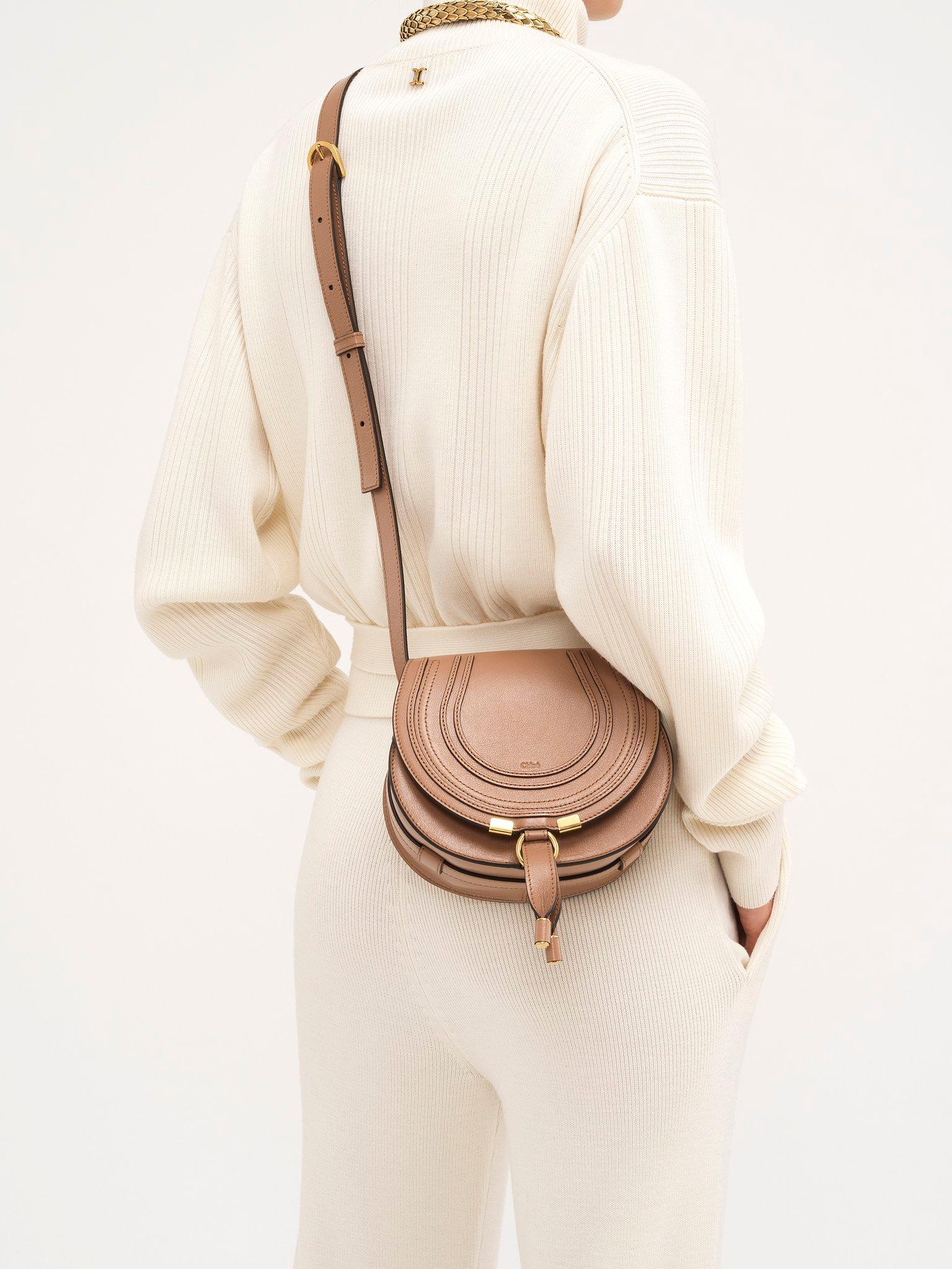 Small Marcie saddle bag in shiny leather Product Image