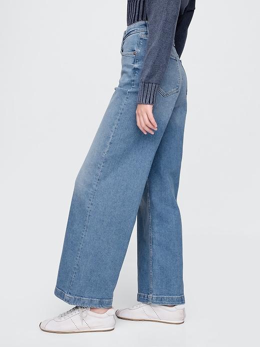 High Rise Stride Wide-Leg Ankle Jeans Product Image