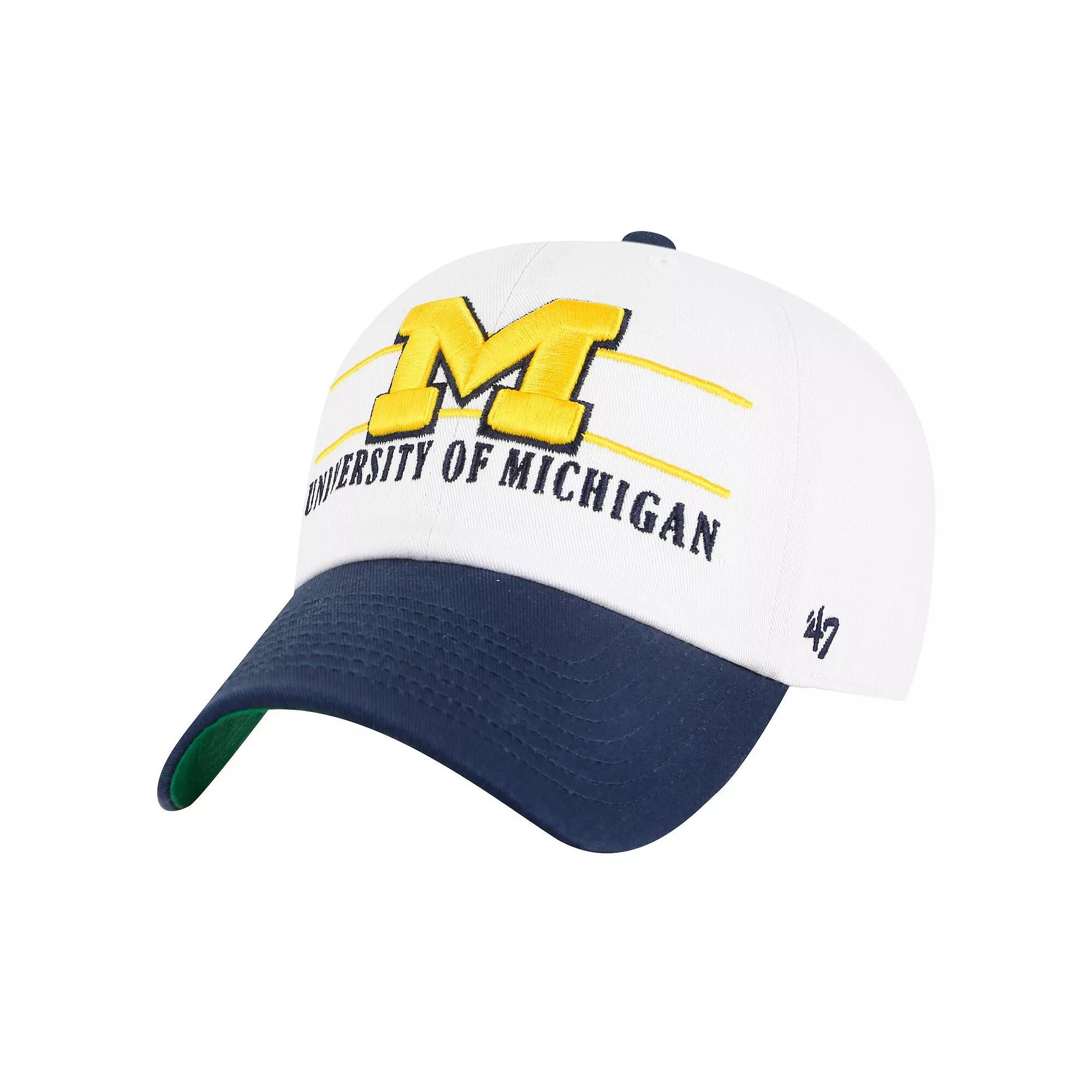 Men's '47 White Michigan Wolverines Gridiron Clean Up Adjustable Hat Product Image