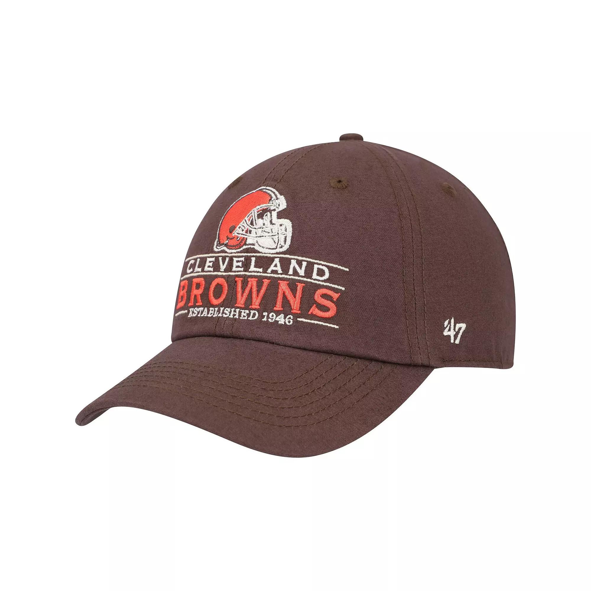 Men's '47 Brown Cleveland Browns Vernon Clean Up Adjustable Hat Product Image