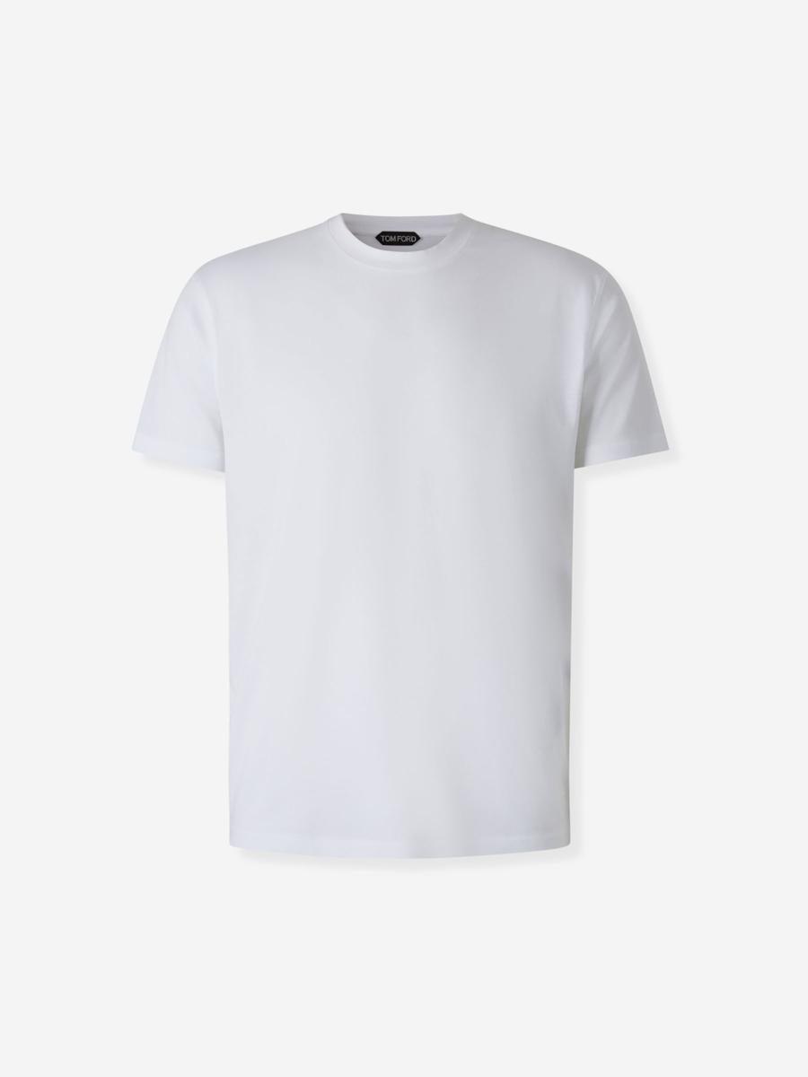 TOM FORD Stretch Cotton & Modal Jersey T-shirt In White Product Image