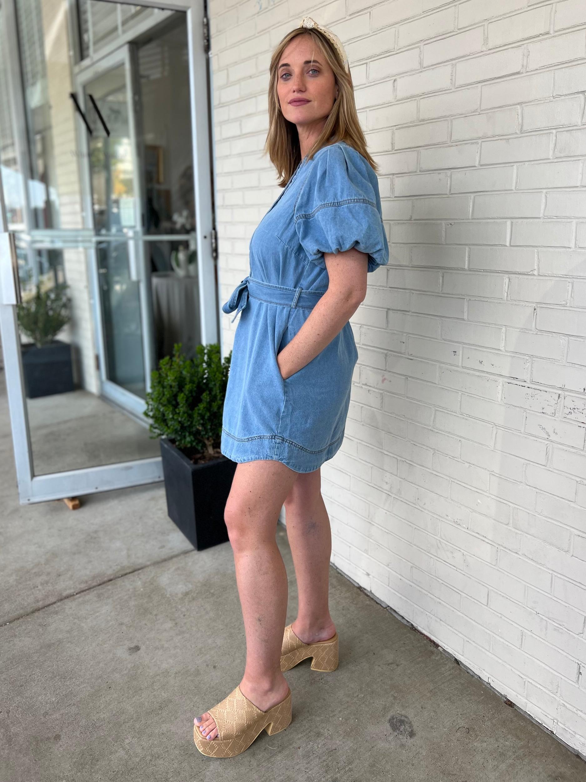 Francesca Denim Mini Dress Product Image