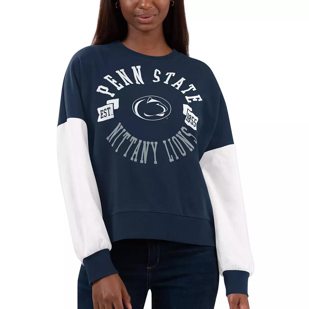 Women's G-III 4Her by Carl Banks Navy/White Penn State Nittany Lions Team Pride Colorblock Pullover Sweatshirt,  Product Image