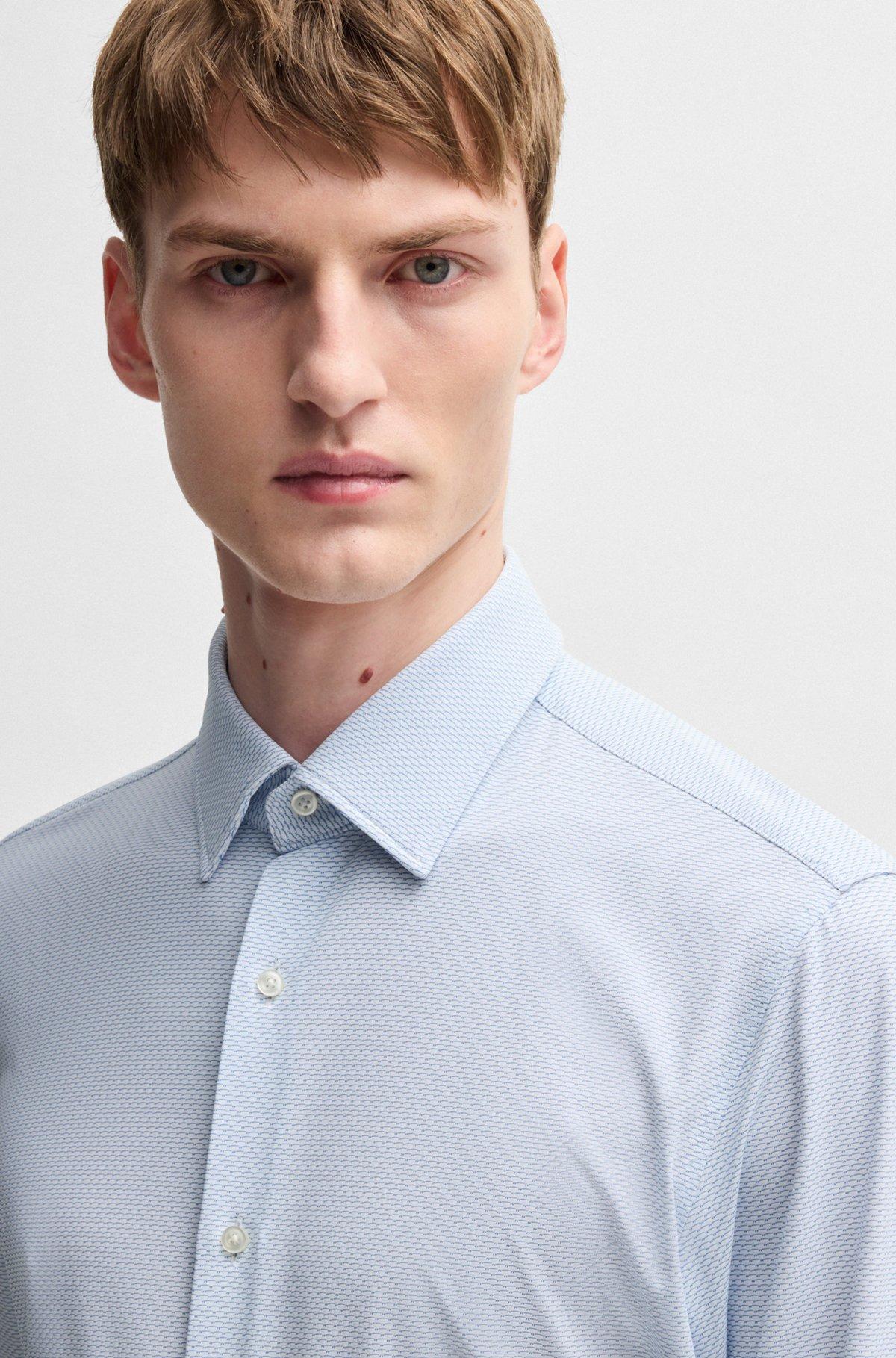 Slim-fit shirt in structured performance fabric Product Image
