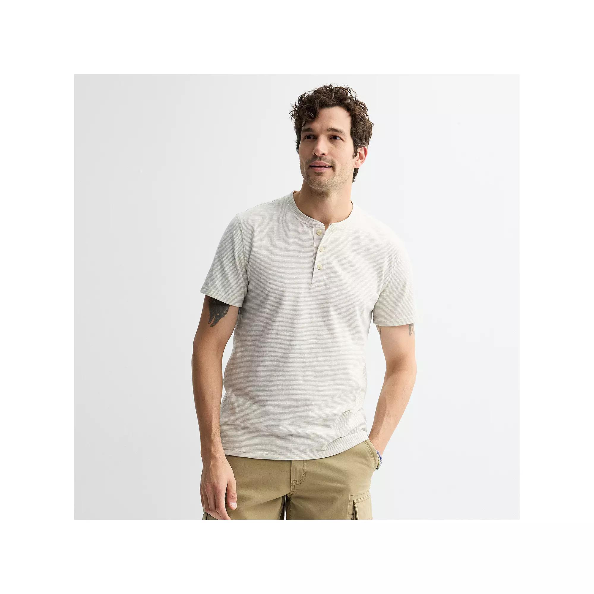 Men's Sonoma Goods For Life® Essential Short Sleeve Striped Henley T-Shirt,  Product Image