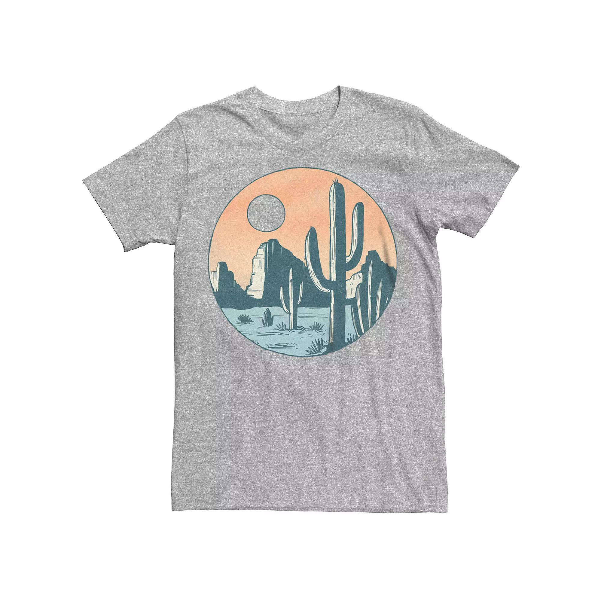 Men's Cacti Desert Landscape Sunset Graphic Tee,  Product Image
