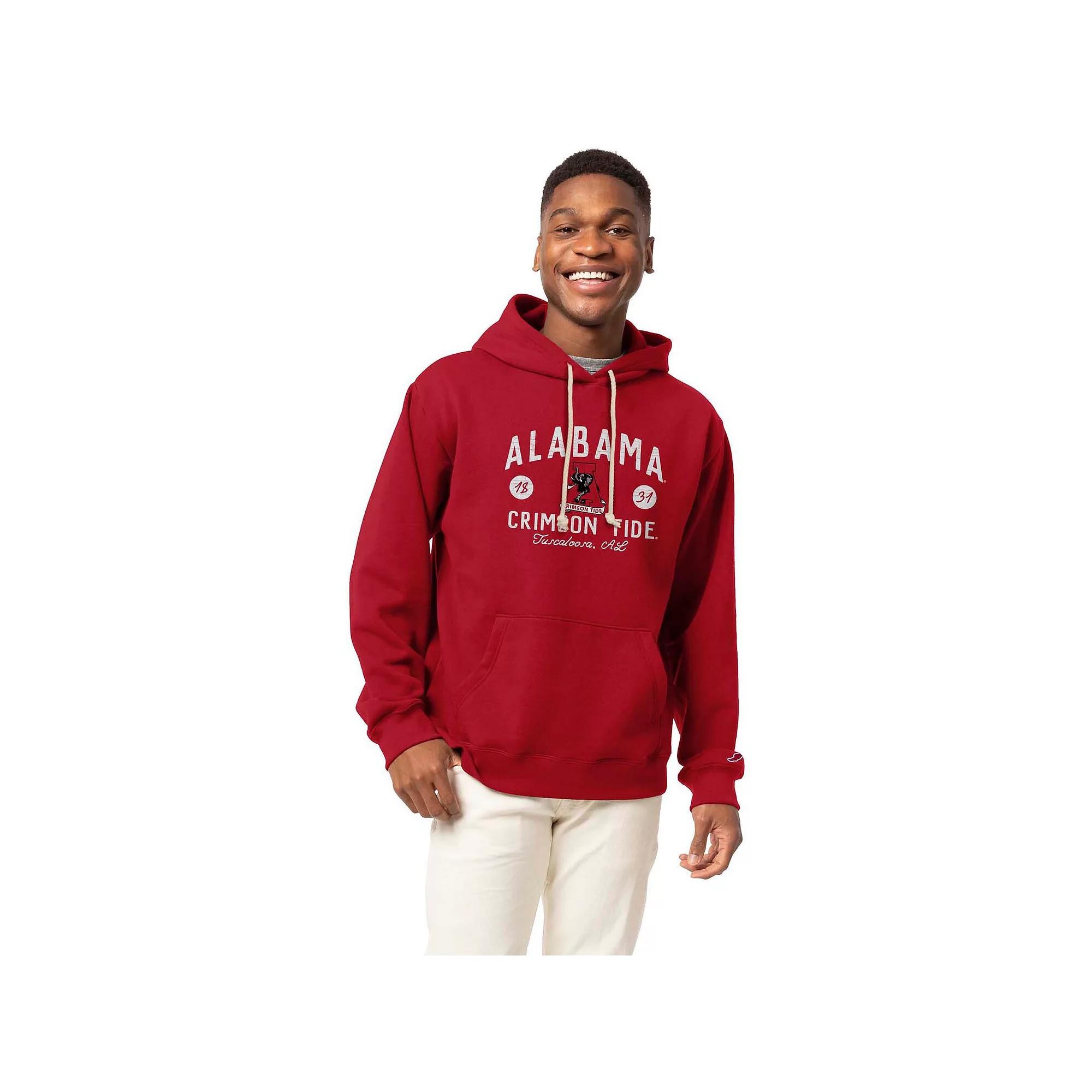 Men's League Collegiate Wear Crimson Alabama Crimson Tide Bendy Arch Essential 2.0 Pullover Hoodie, Size: Medium, Red Product Image