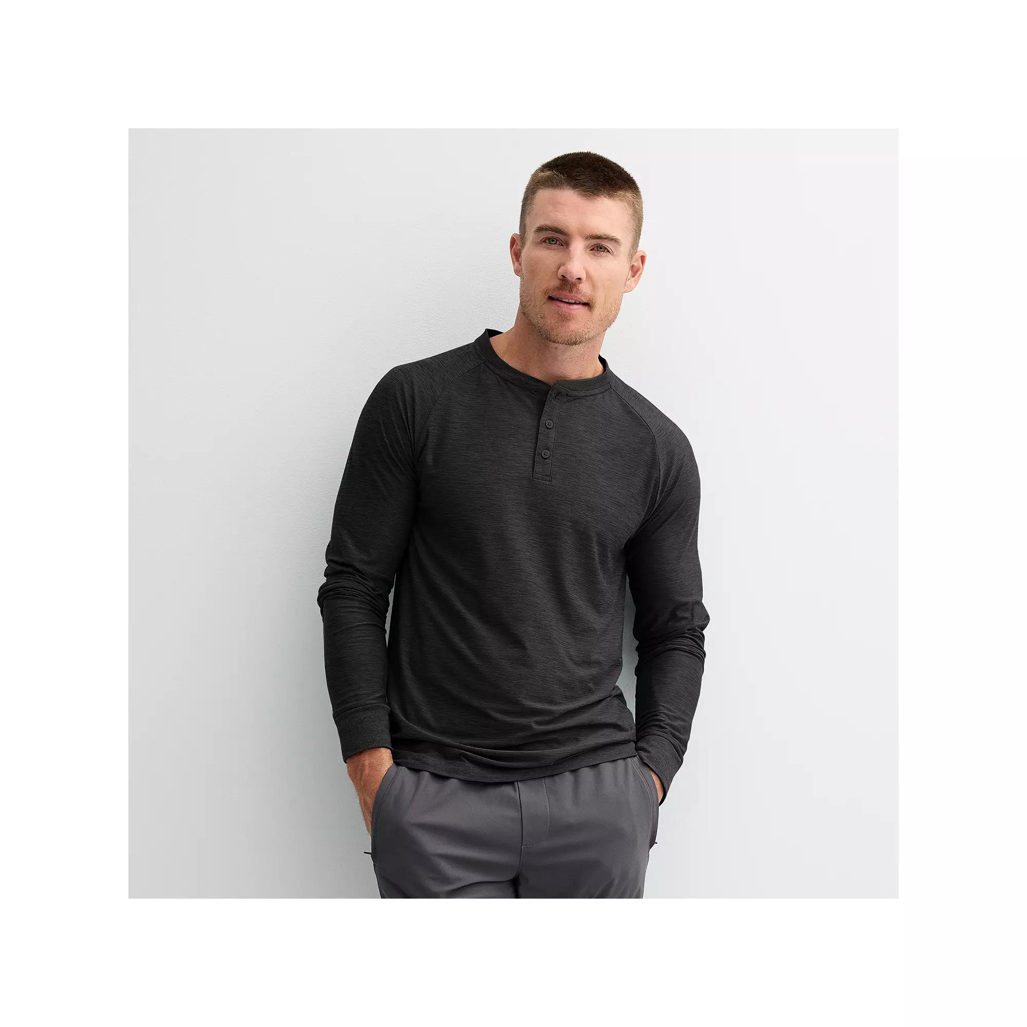 Men's FLX Long Sleeve Luxury Soft Wander Henley,  Product Image