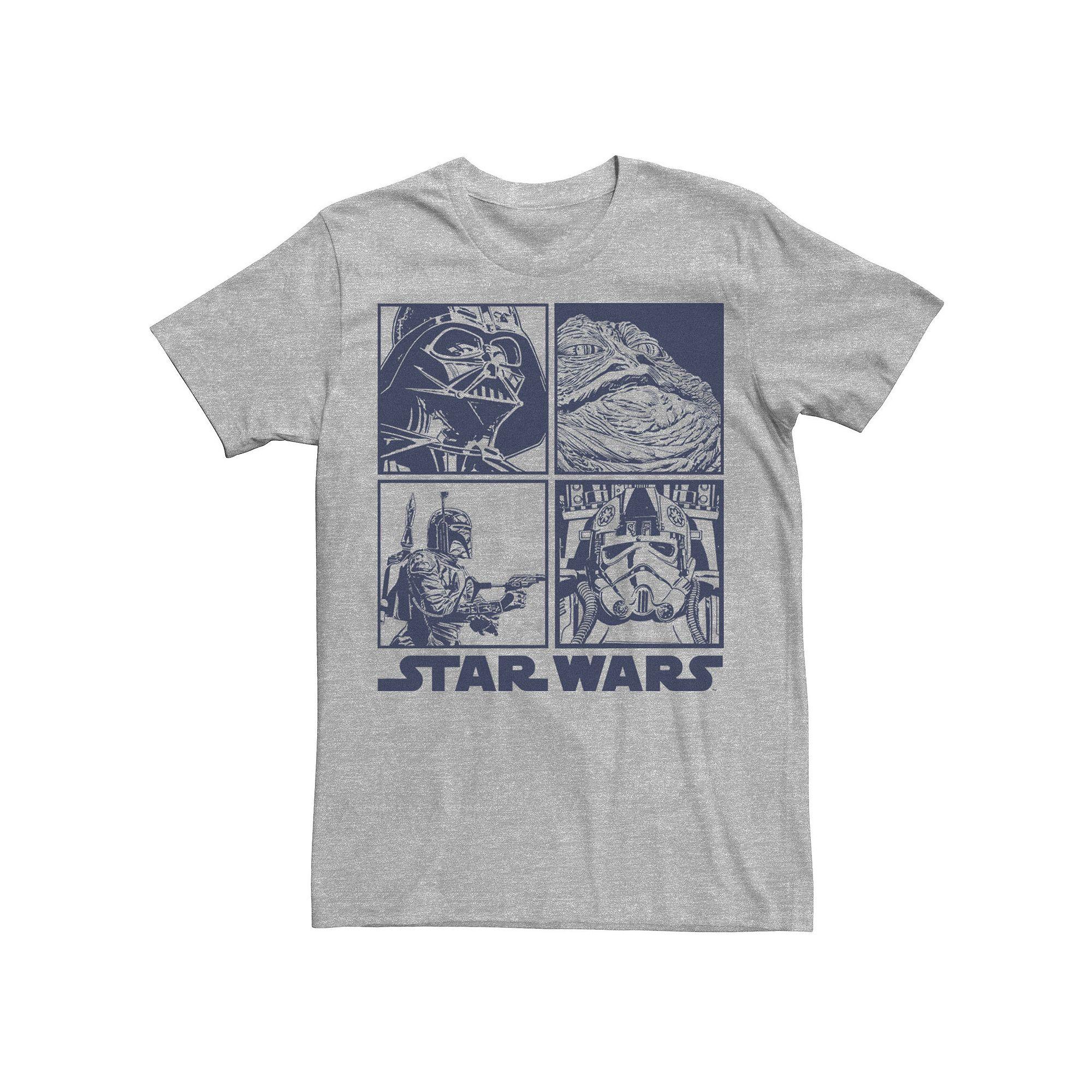 Men's Star Wars Villain Portrait Panels Graphic Tee, Size: Large, Athletic Grey Product Image