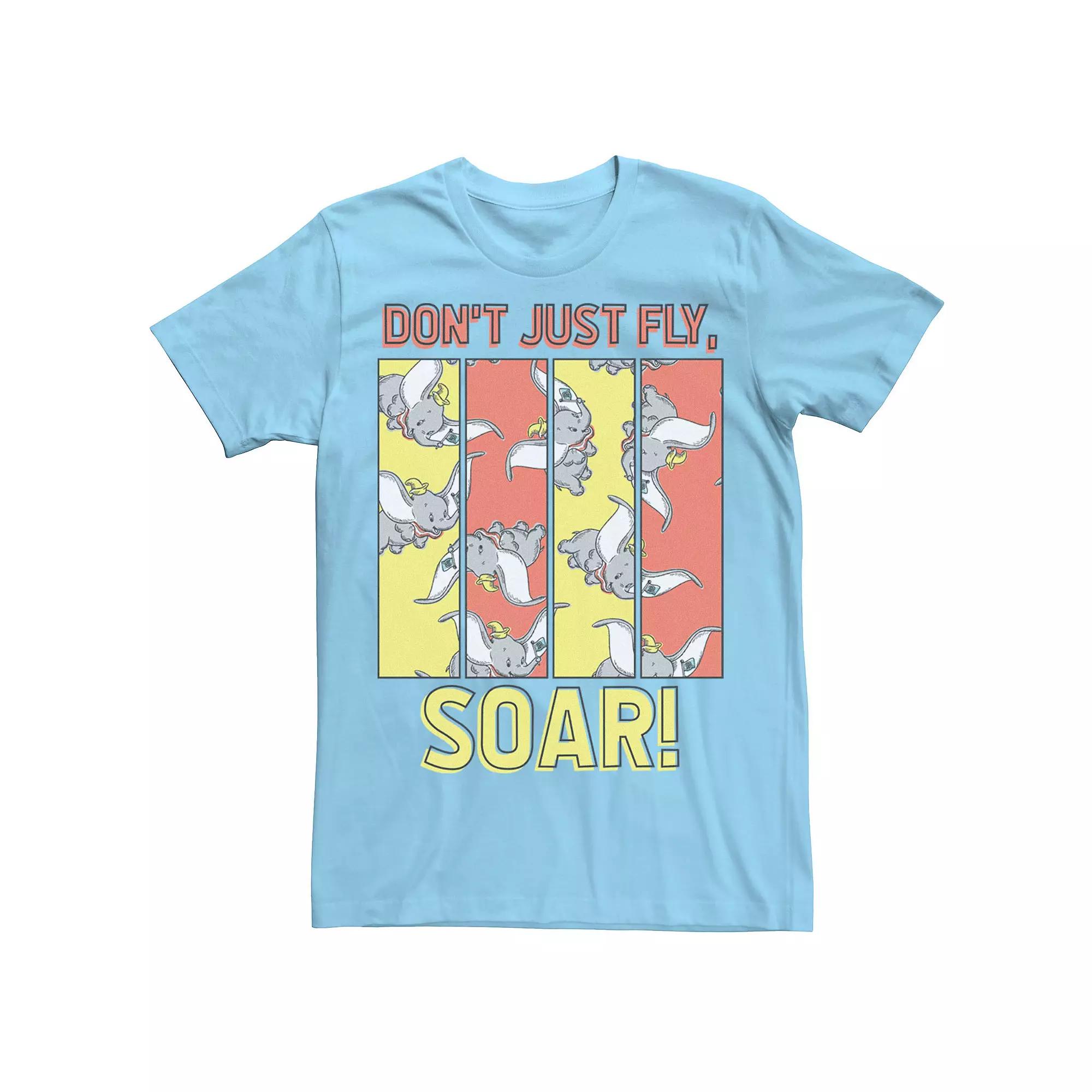 Disney's Dumbo Men's Don't Just Fly, Soar! Collage Vintage Poster Tee,  Product Image