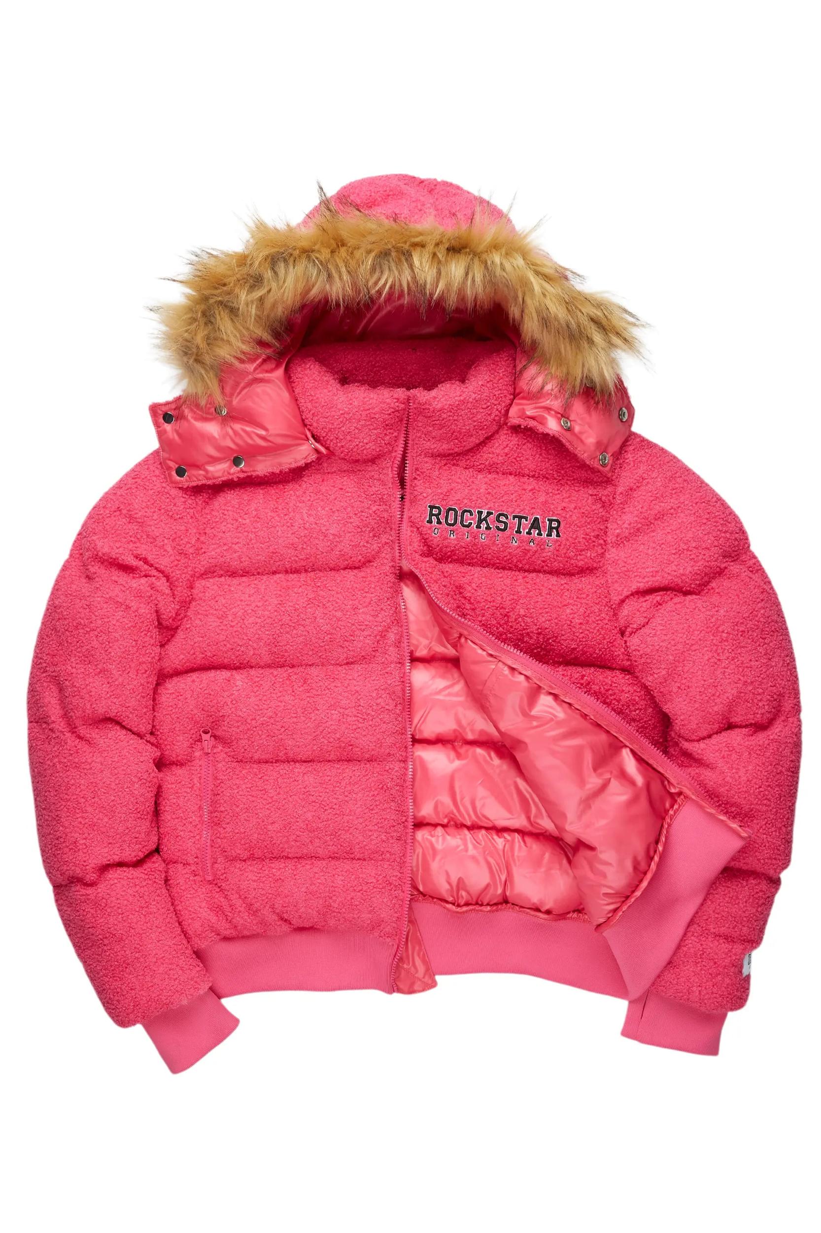 Kesia 2.0 Fuchsia Sherpa Puffer Jacket Female Product Image