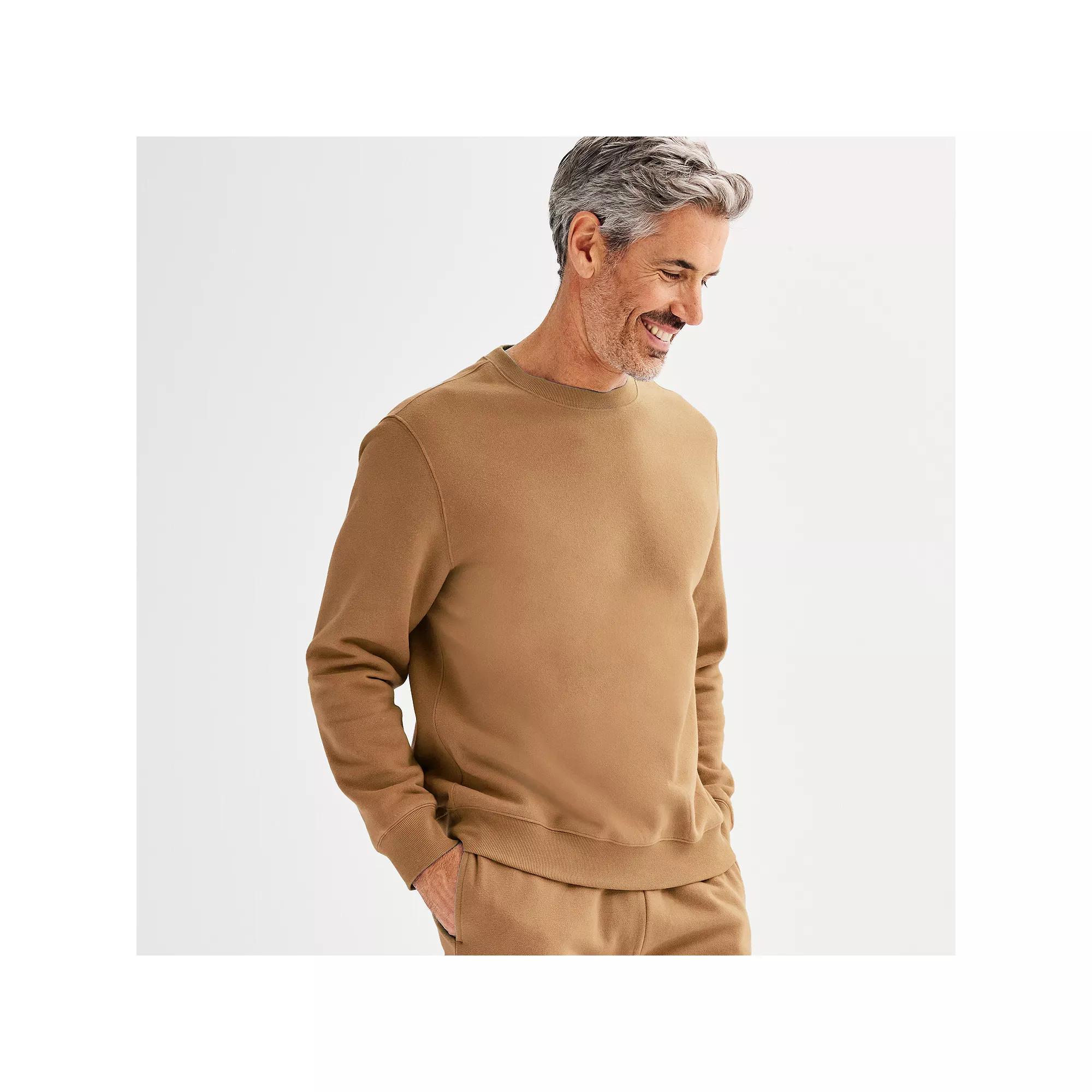 Men's Tek Gear® Ultra Soft Fleece Crew Sweatshirt, Size: XS, Rocky Brown Product Image