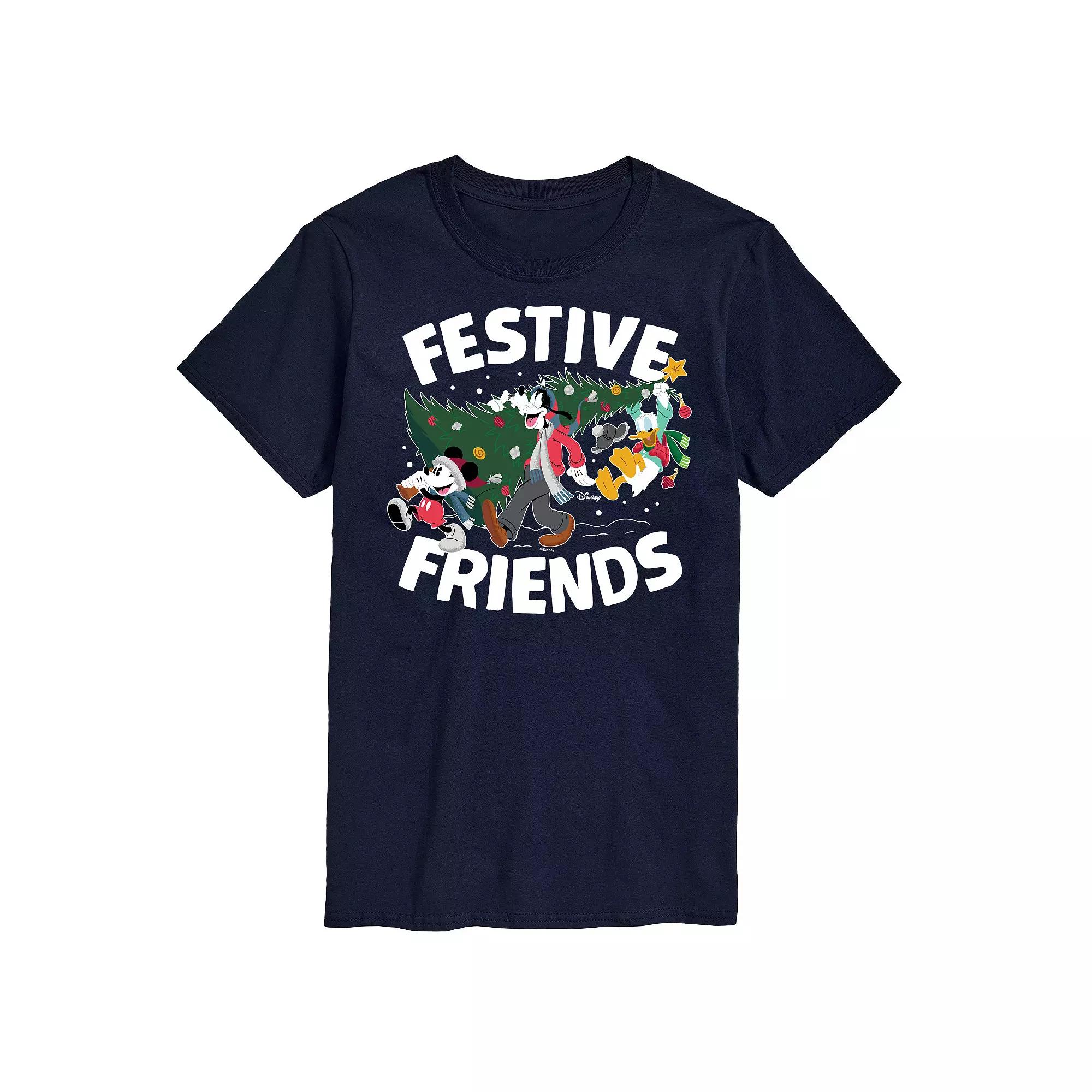 Disney's Mickey Mouse & Friends Men's Festive Friends Graphic Tee,  Product Image