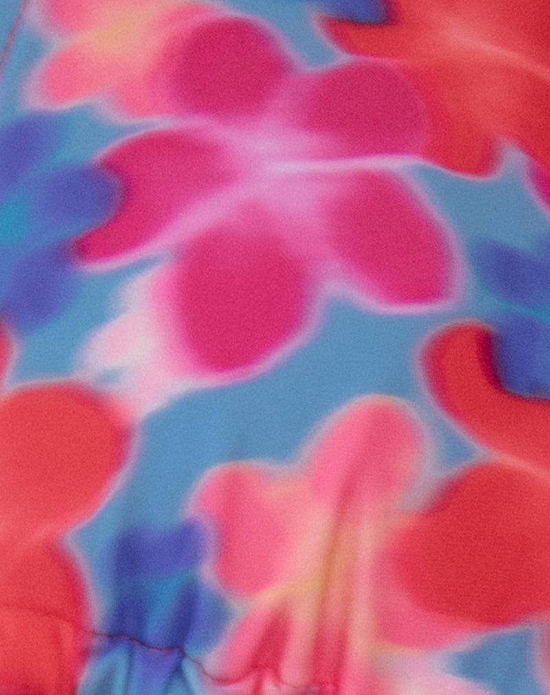 Cerry Bikini Top in Blurred Flower Blue and Pink Female Product Image